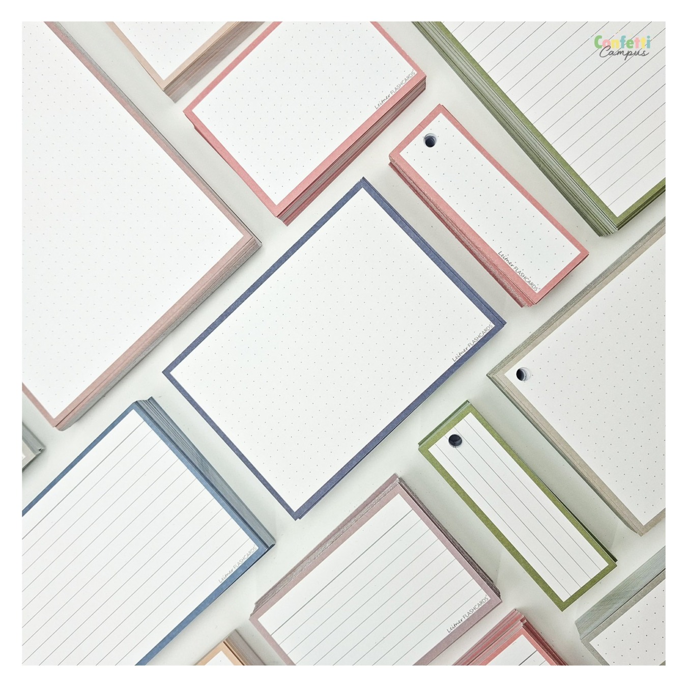 Leitner Flashcards A6 Dotted Staalblauw Mood