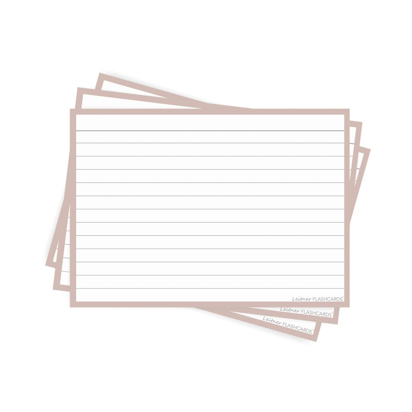 Leitner Flashcards A6 Gelinieerd Greige
