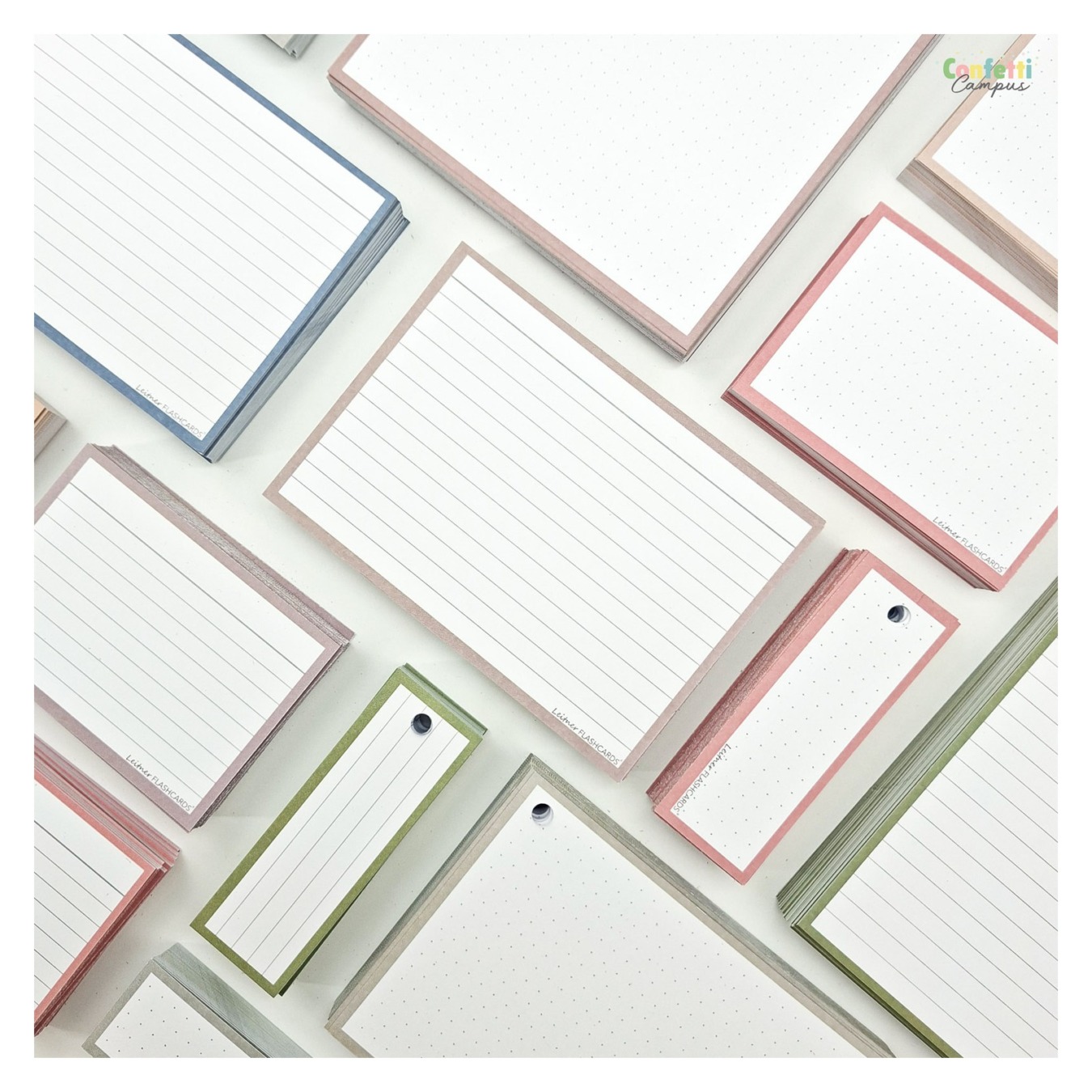 Leitner Flashcards A6 Gelinieerd Greige