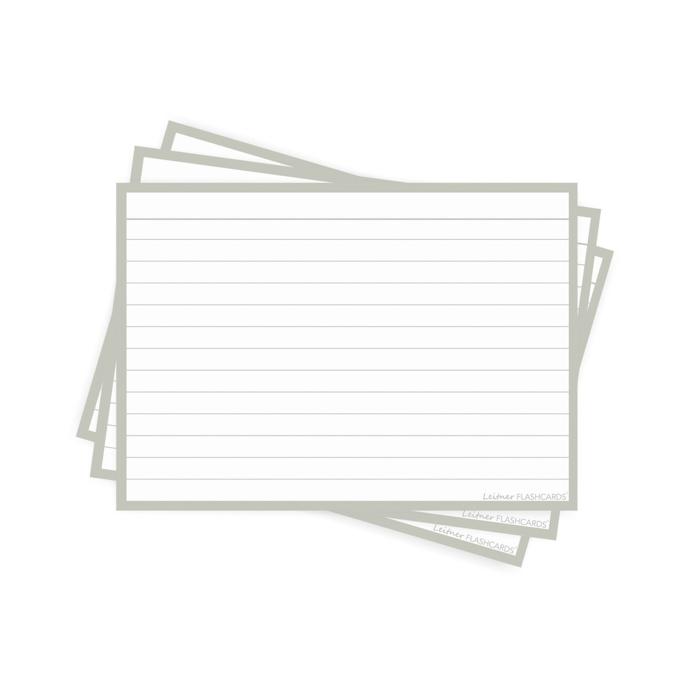 Leitner Flashcards A6 Gelinieerd Grijs