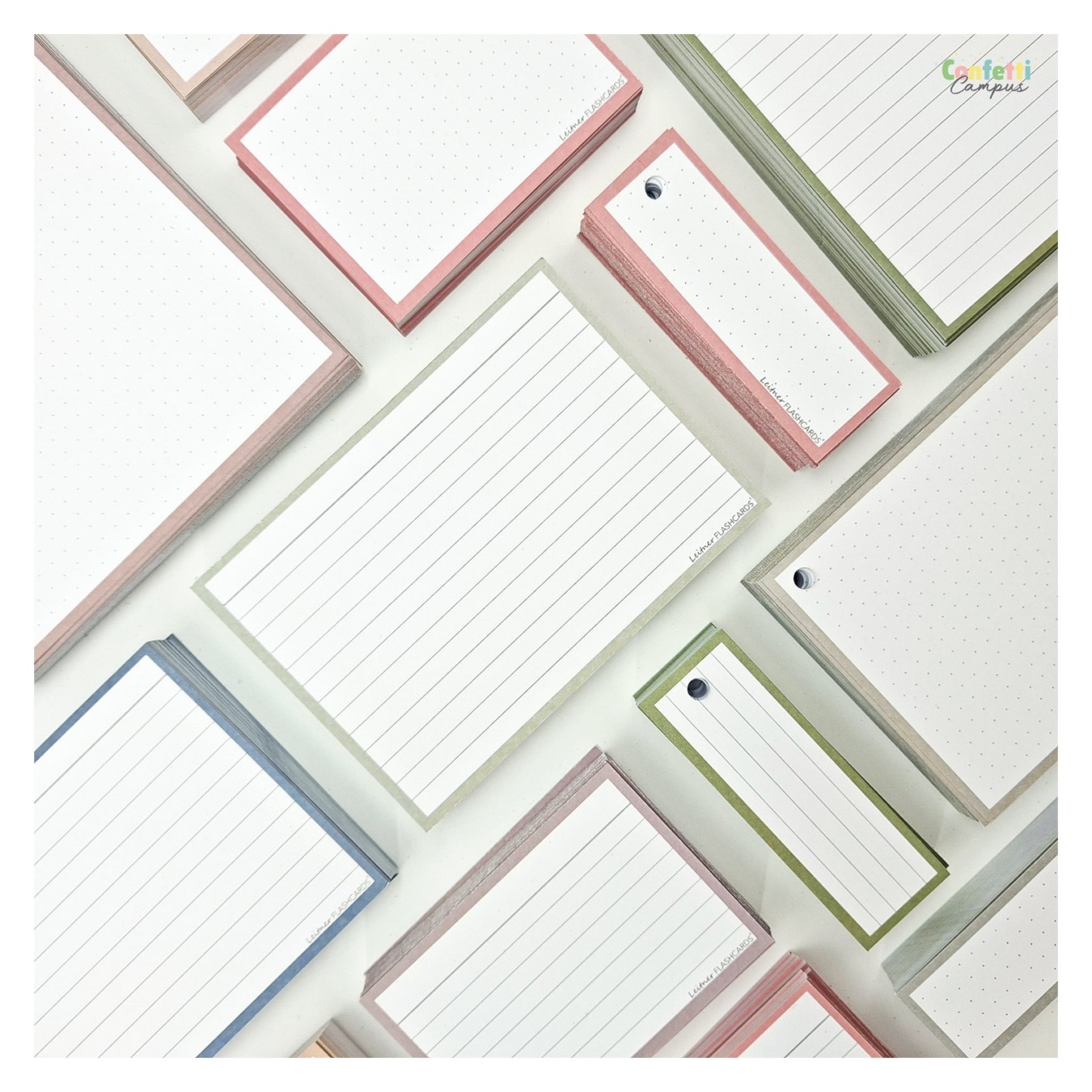 Leitner Flashcards A6 Gelinieerd Grijs