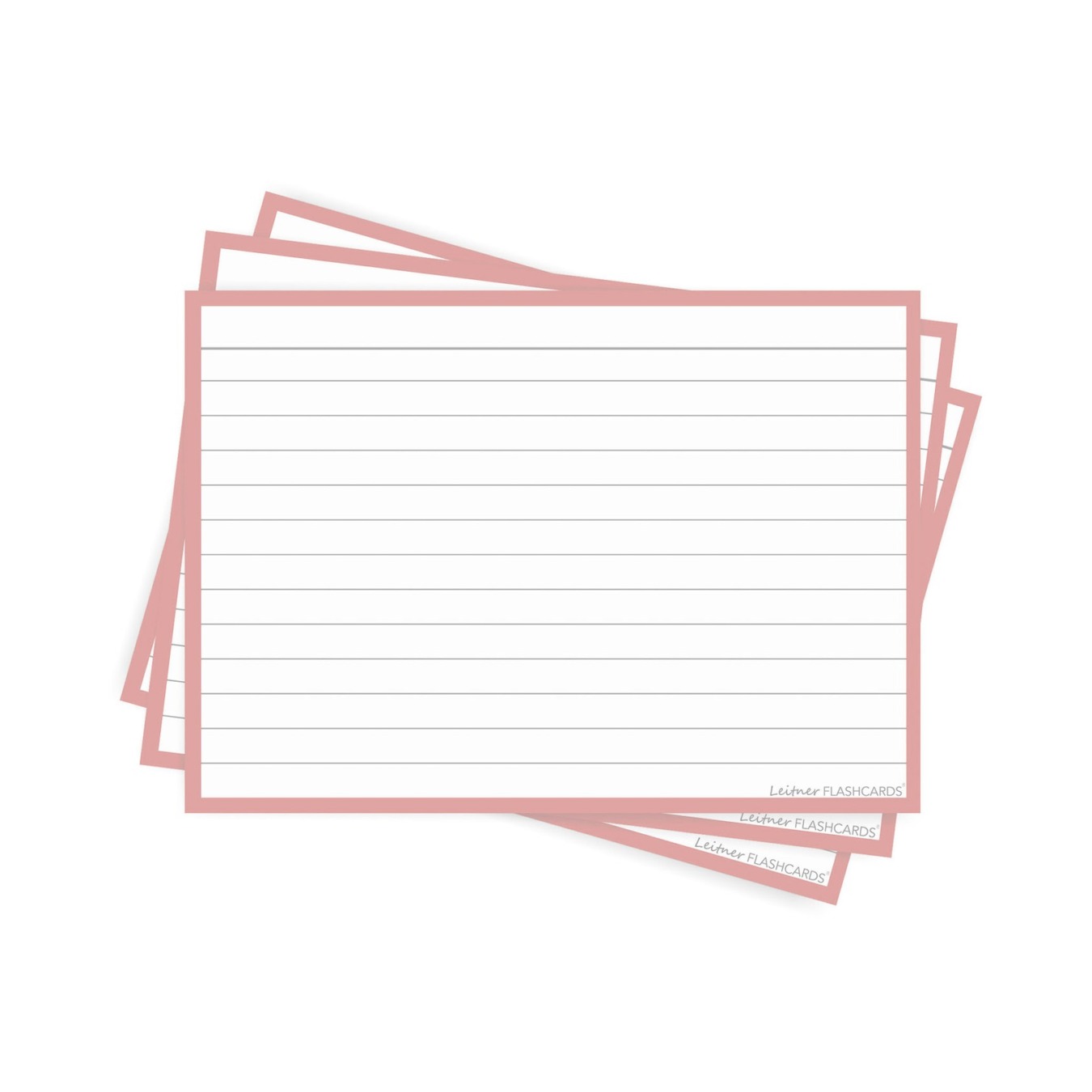 Leitner Flashcards A6 Gelinieerd Oud Roze