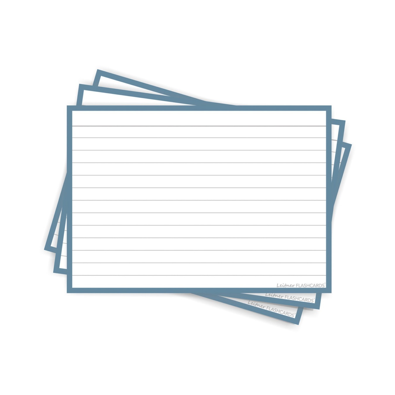 Leitner Flashcards A6 Gelinieerd Staal Blauw