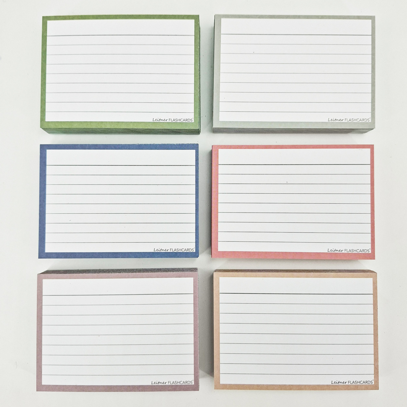 Leitner Flashcards Pakket A7 Nature Gelinieerd 300 stuks