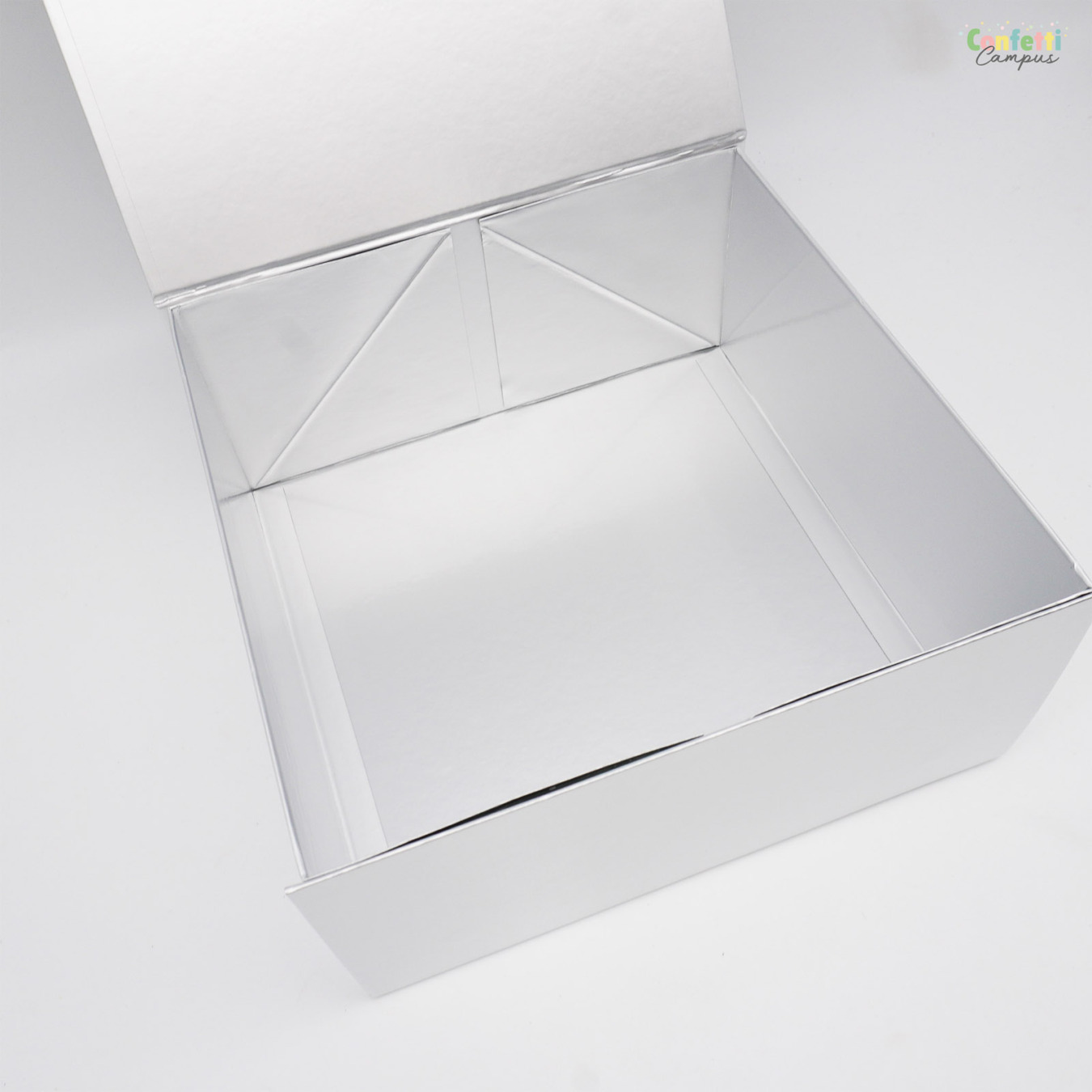 Luxe Cadeaubox Vierkant 23 x 23 x 11 cm Zilver