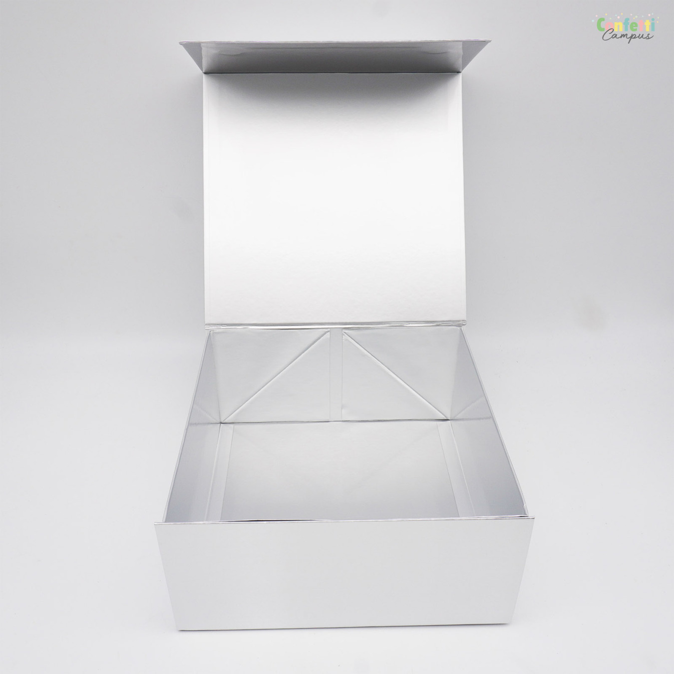 Luxe Cadeaubox Vierkant 23 x 23 x 11 cm Zilver