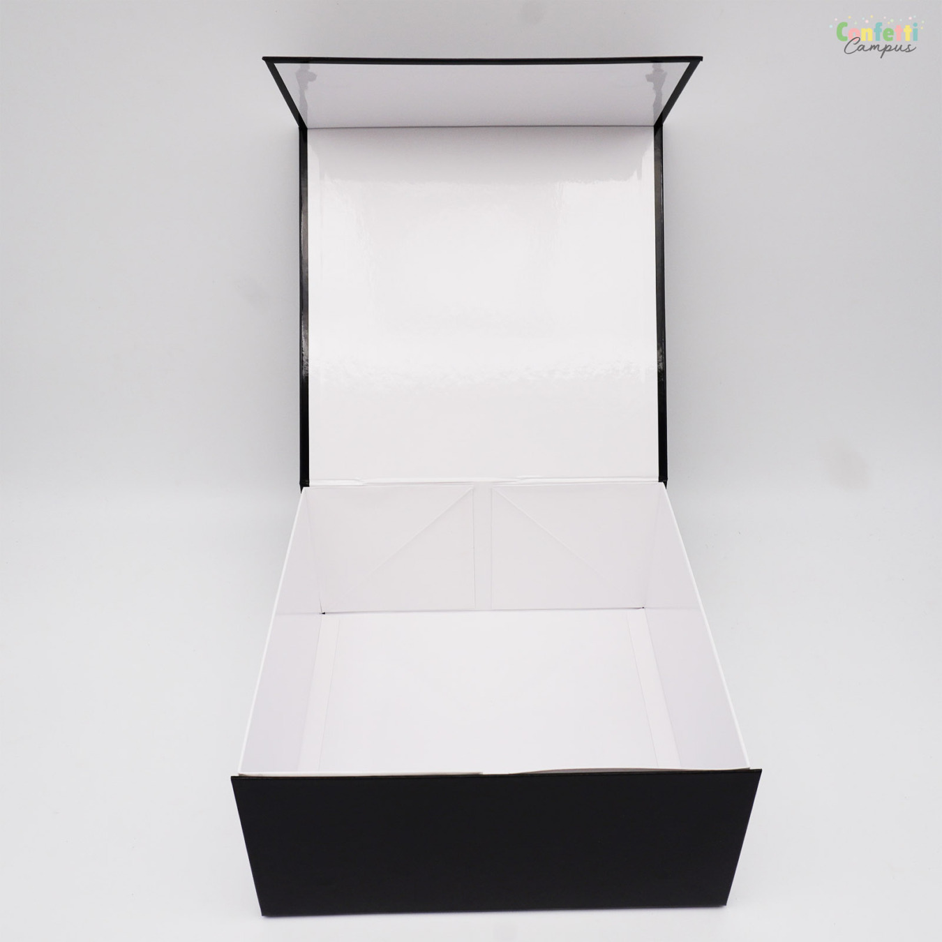 Luxe Cadeaubox Vierkant 23 x 23 x 11 cm Zwart-Wit