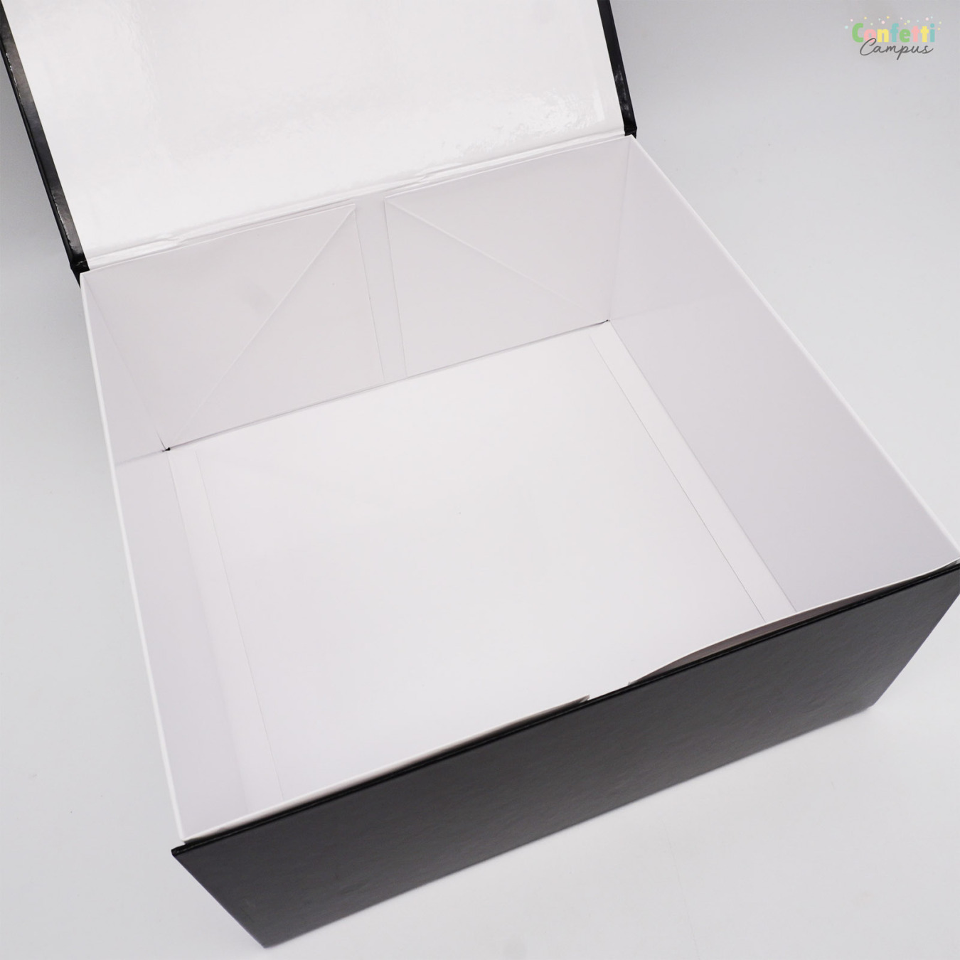 Luxe Cadeaubox Vierkant 23 x 23 x 11 cm Zwart-Wit