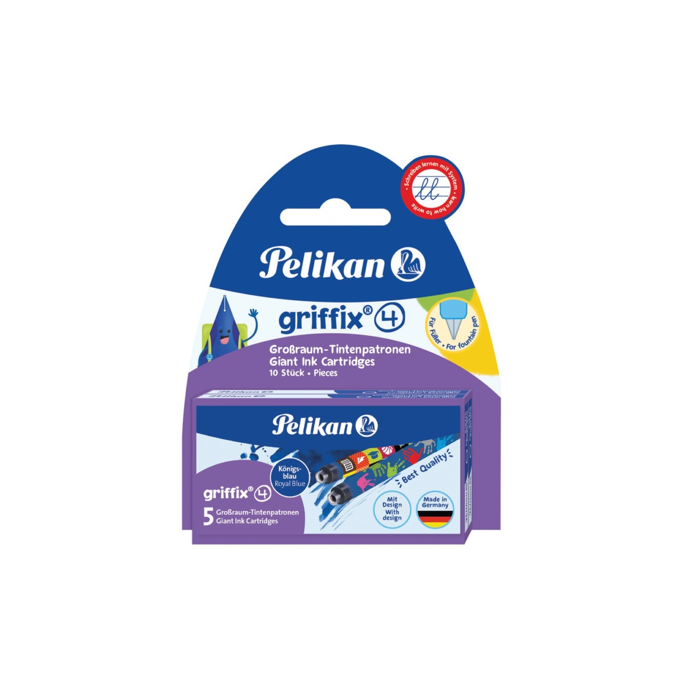 Pelikan Griffix Vulpen Navulling Extra Lang 10 stuks Blauw
