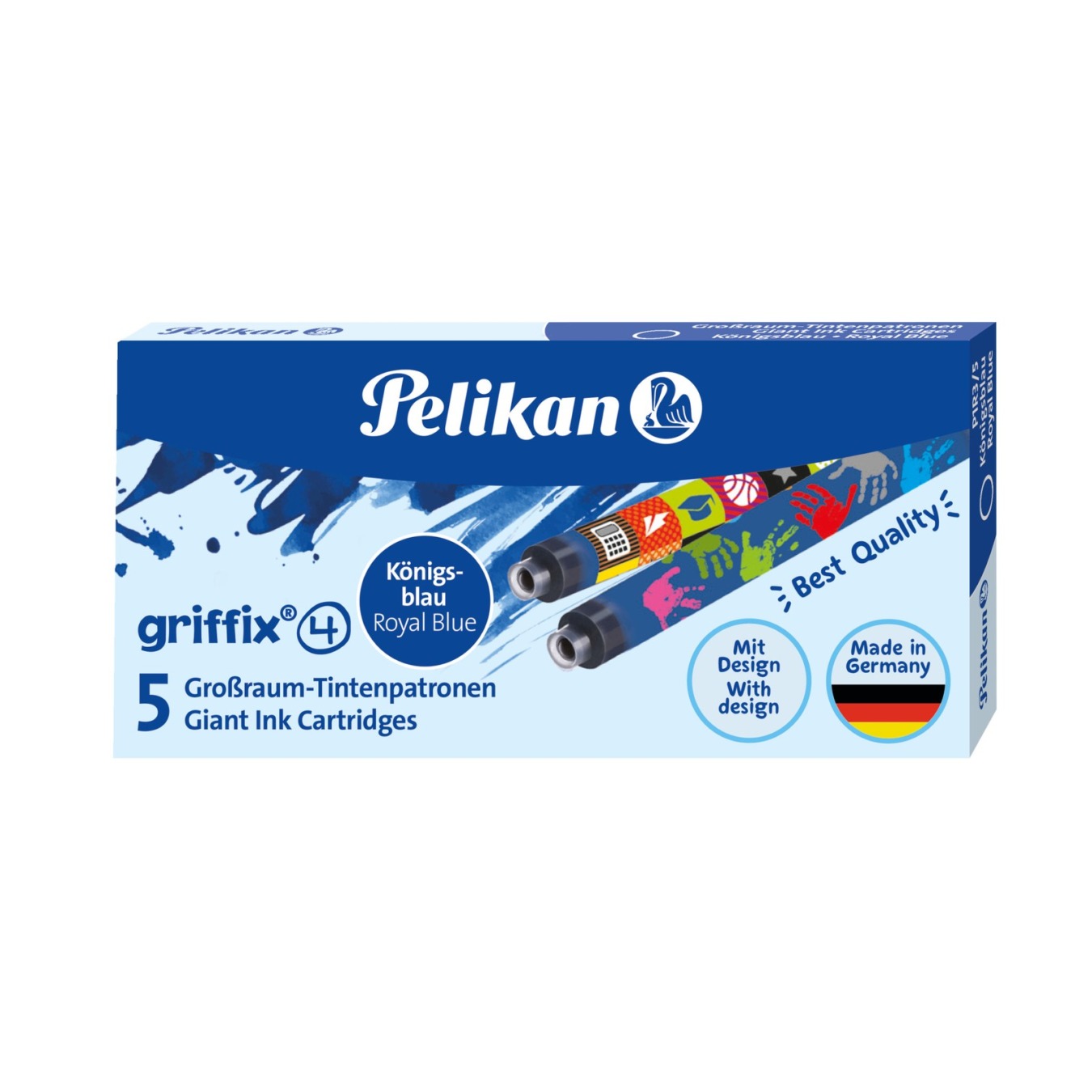 Pelikan Griffix Vulpen Navulling Extra Lang 5 stuks Blauw
