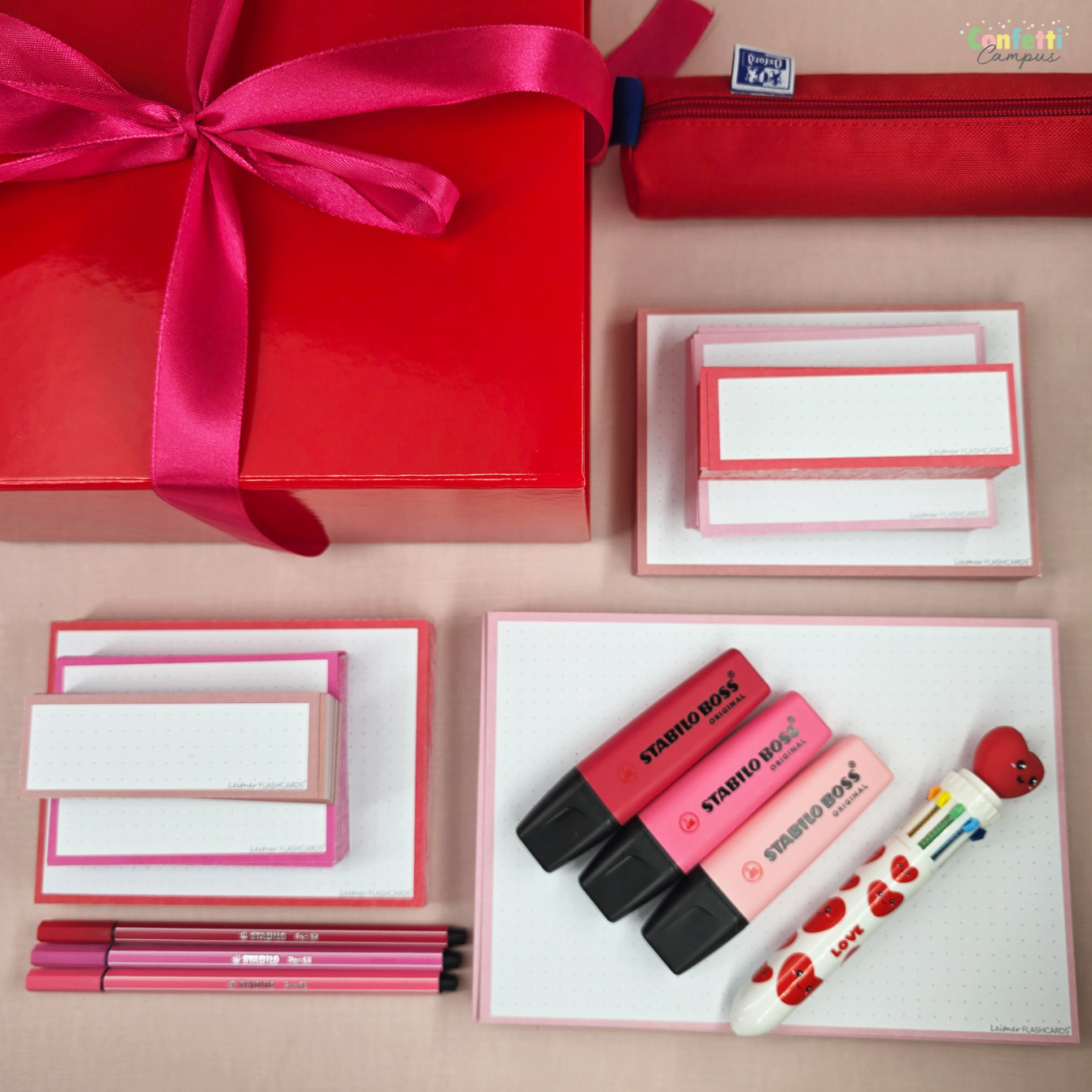 Pretty Notes & Flashcards Giftset Rood - Roze