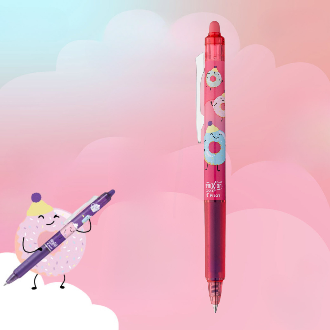 Pilot FriXion Clicker 0.7 Uitwisbare Pen Sweet Paradise Coral