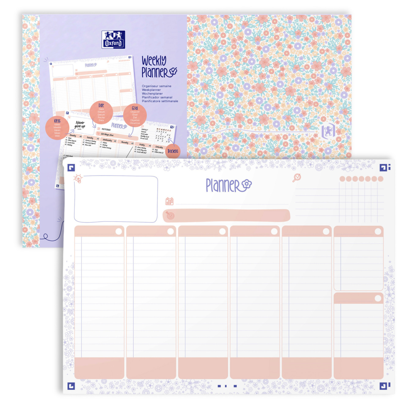 Oxford Weekly Planner A4 Floral Lila