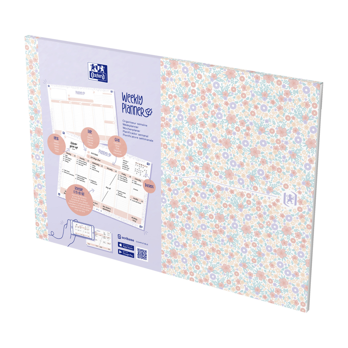 oxford weekly planner a4 floral lila2