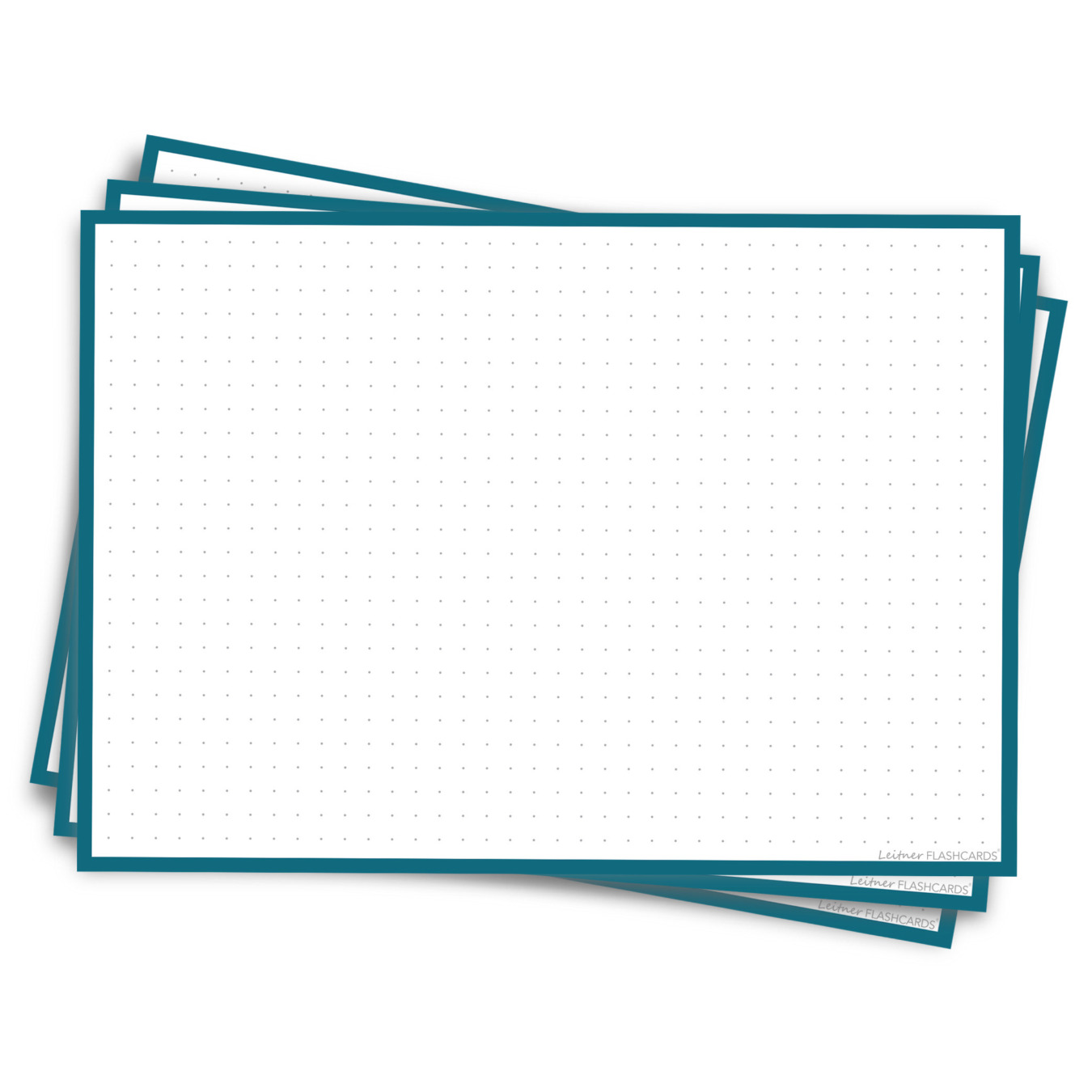 leitner flashcards a5 dotted denim blauw