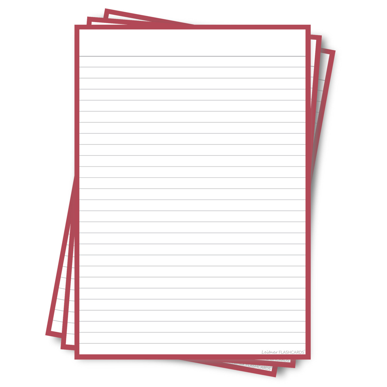 leitner flashcards a5 gelinieerd roest rood
