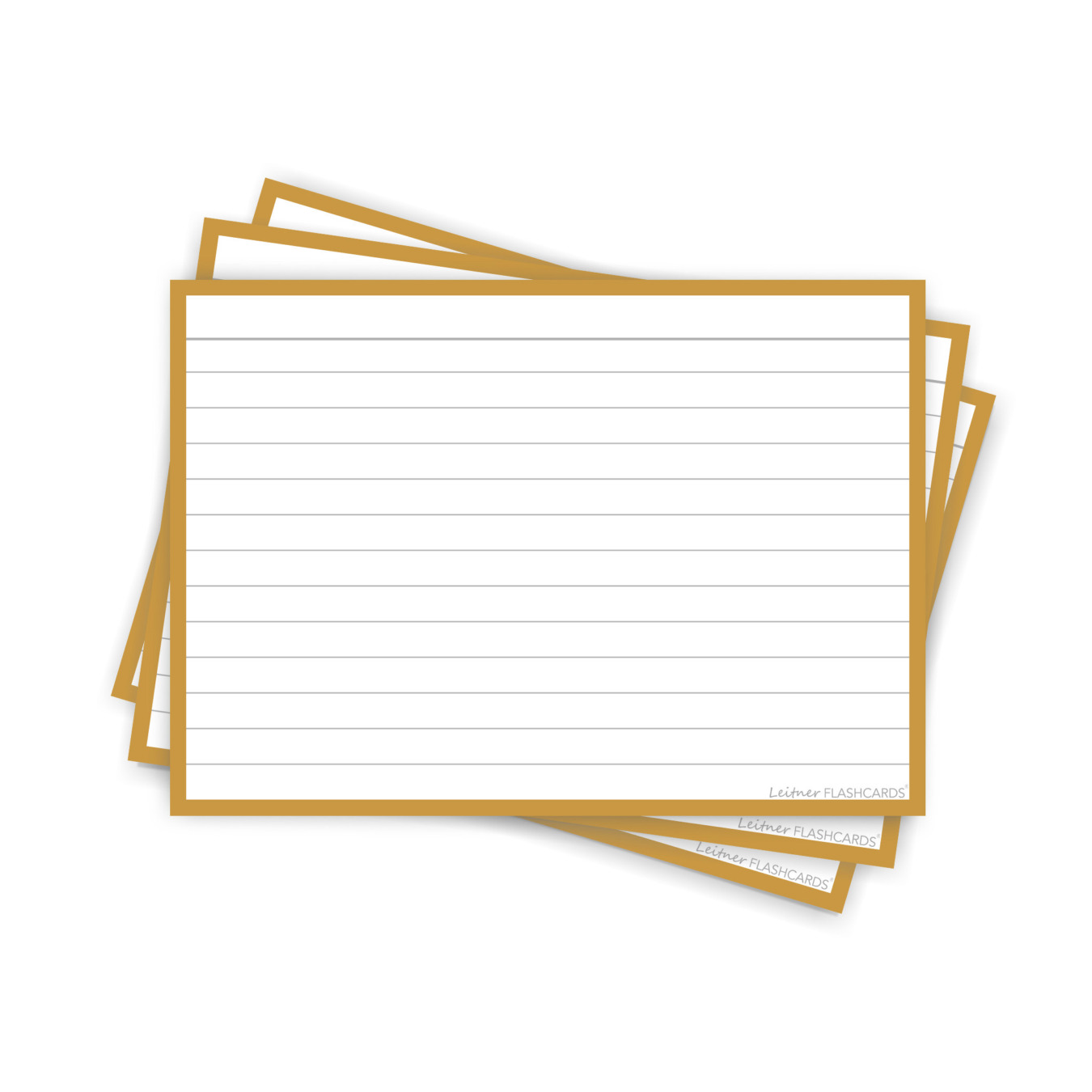 leitner flashcards a6 gelinieerd oker geel