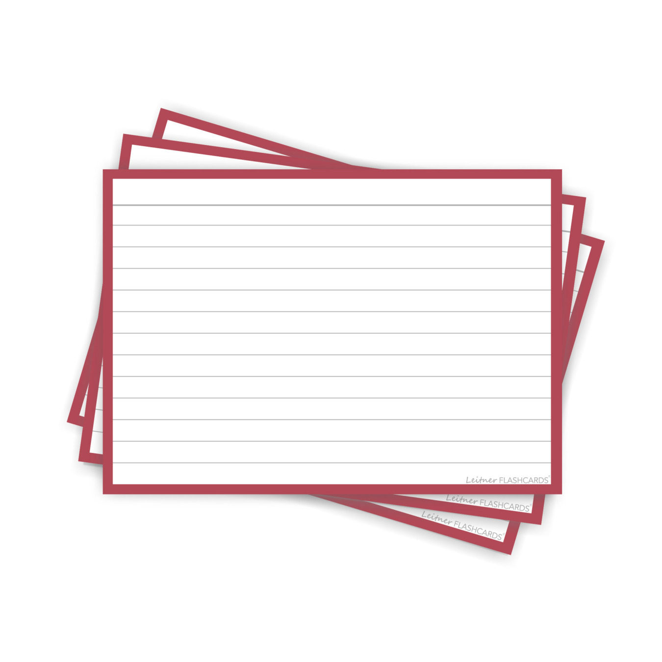 leitner flashcards a6 gelinieerd roest rood