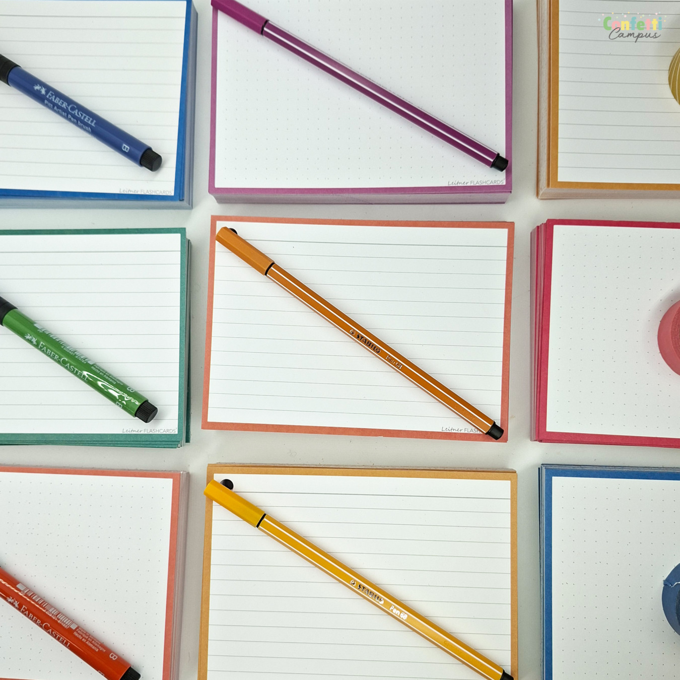 leitner flashcards a6 gelinieerd terra oranje