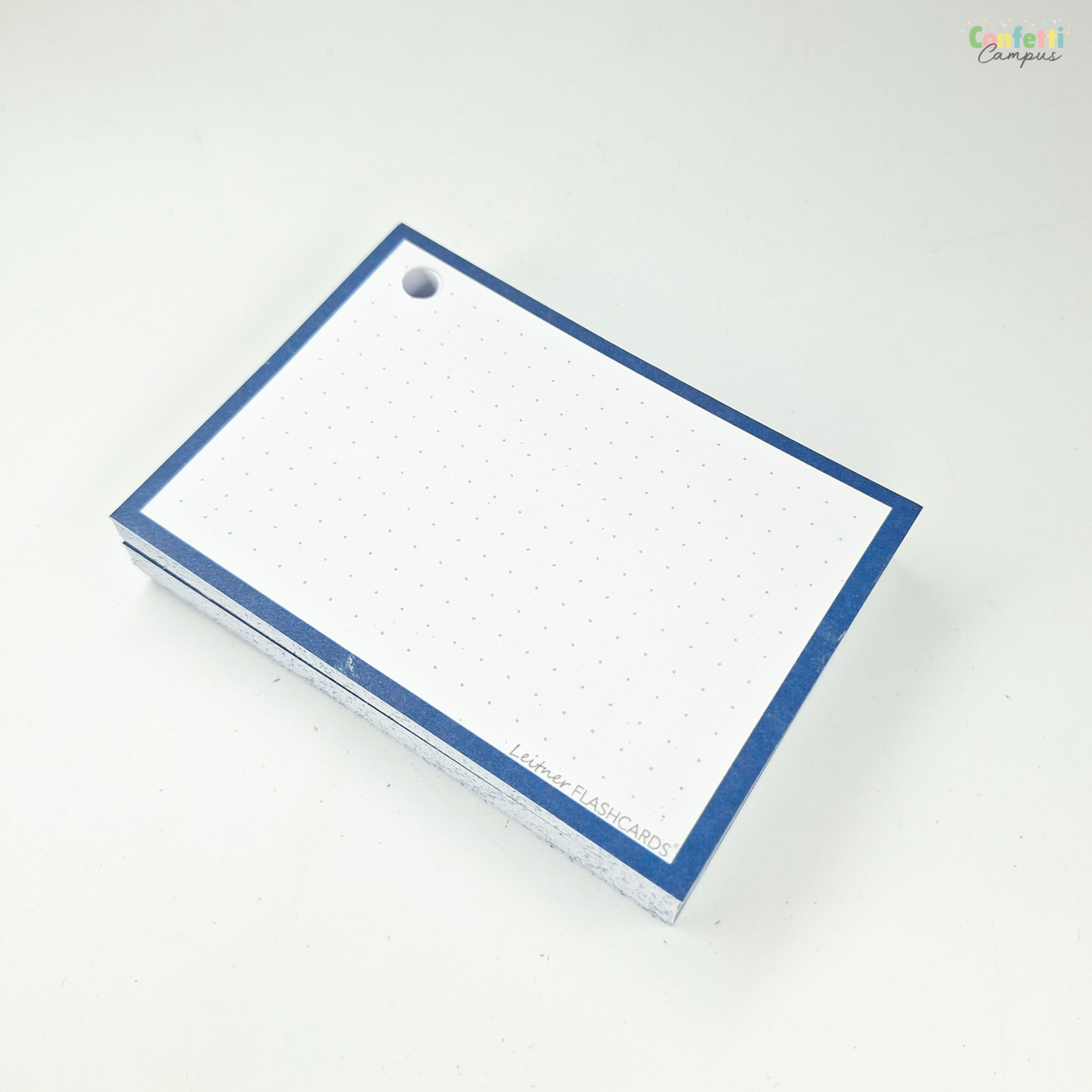 leitner flashcards a7 dotted denim blauw