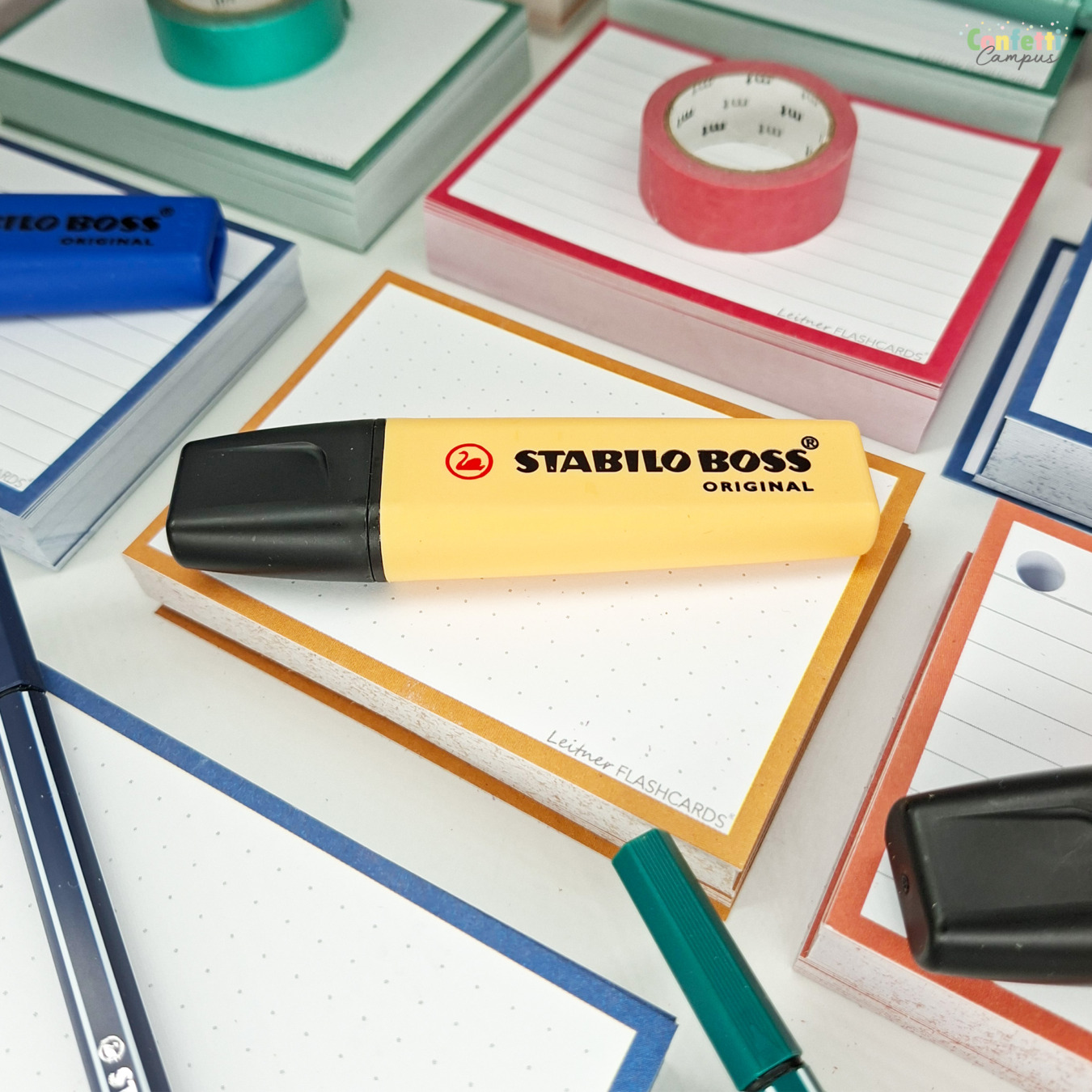 leitner flashcards a7 dotted oker geel