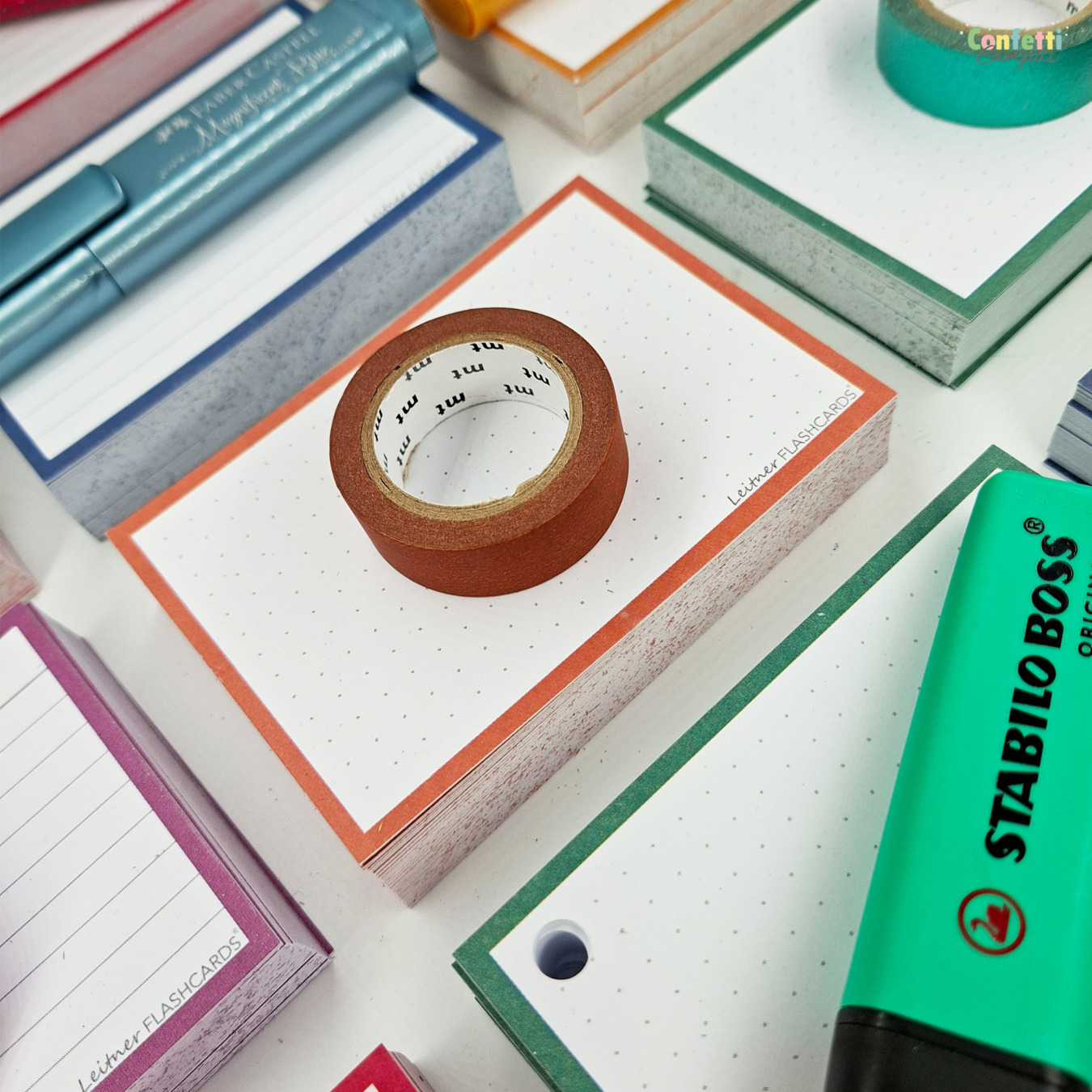 leitner flashcards a7 dotted terra oranje