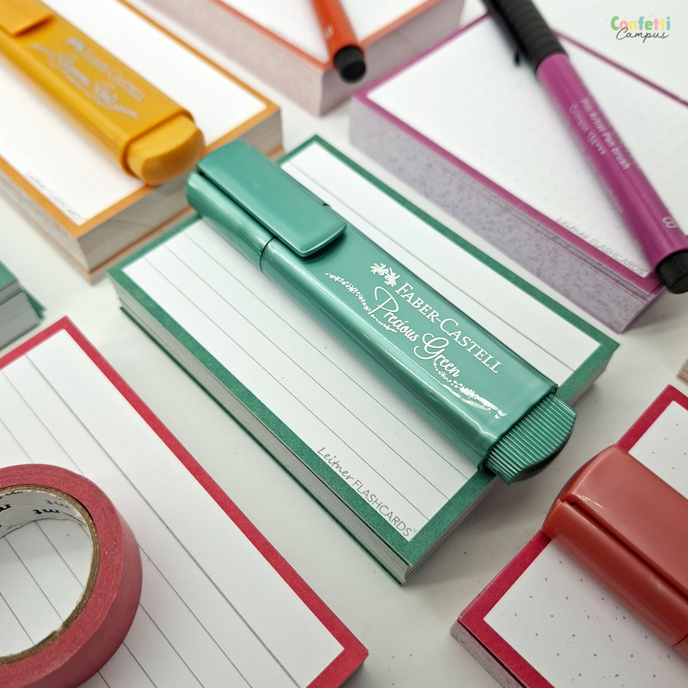 leitner flashcards a7 gelinieerd forest groen