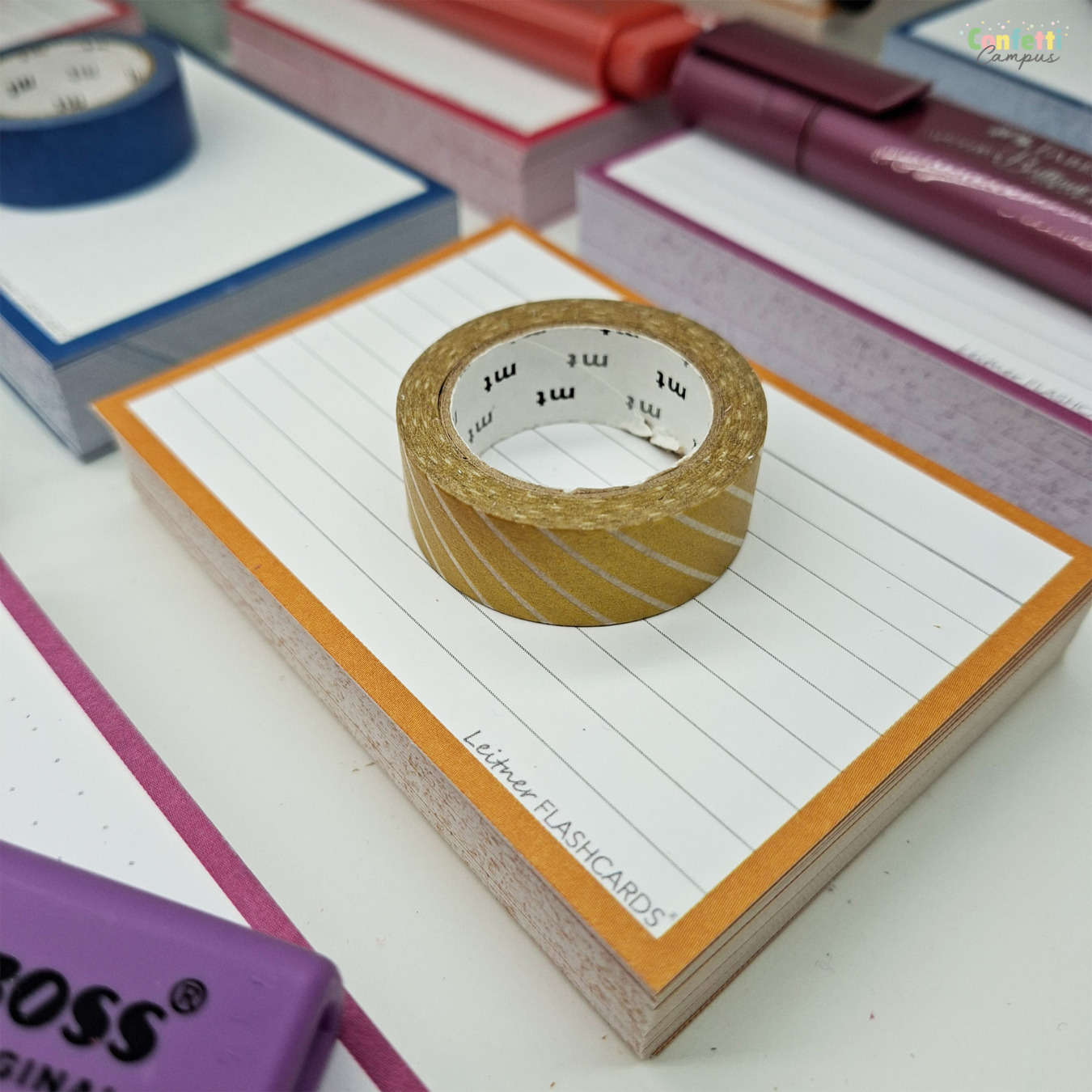 leitner flashcards a7 gelinieerd oker geel