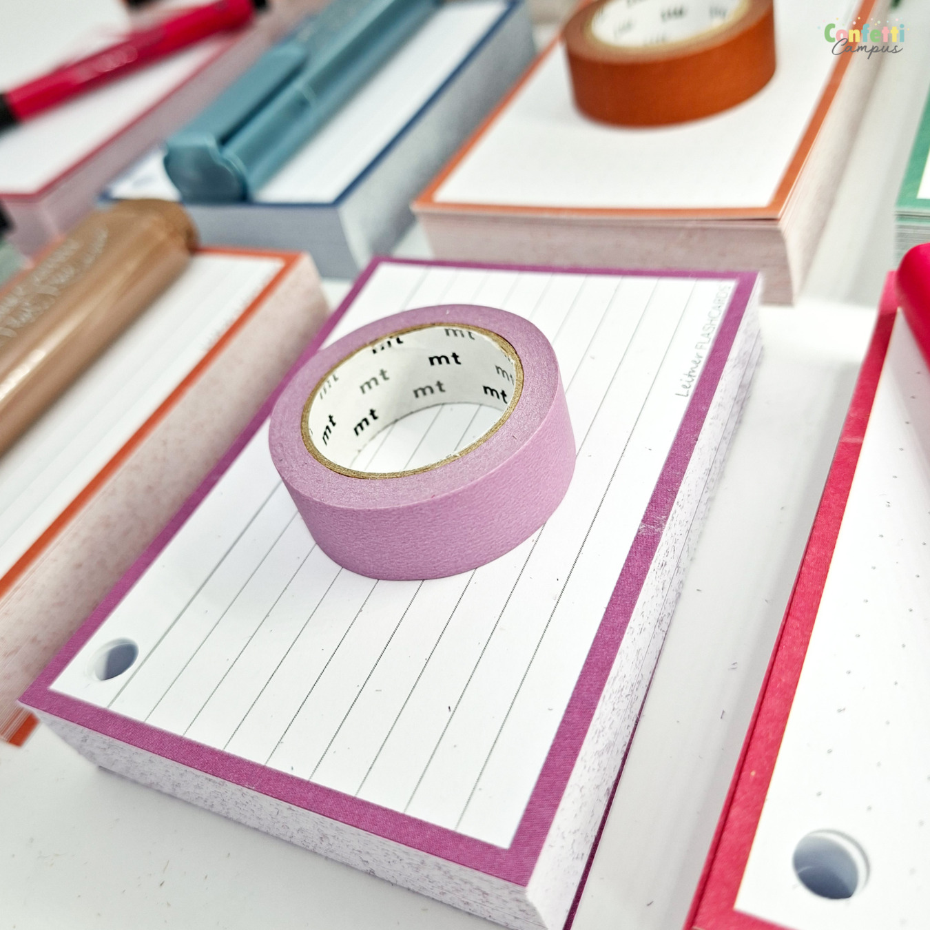 leitner flashcards a7 gelinieerd pruim paars