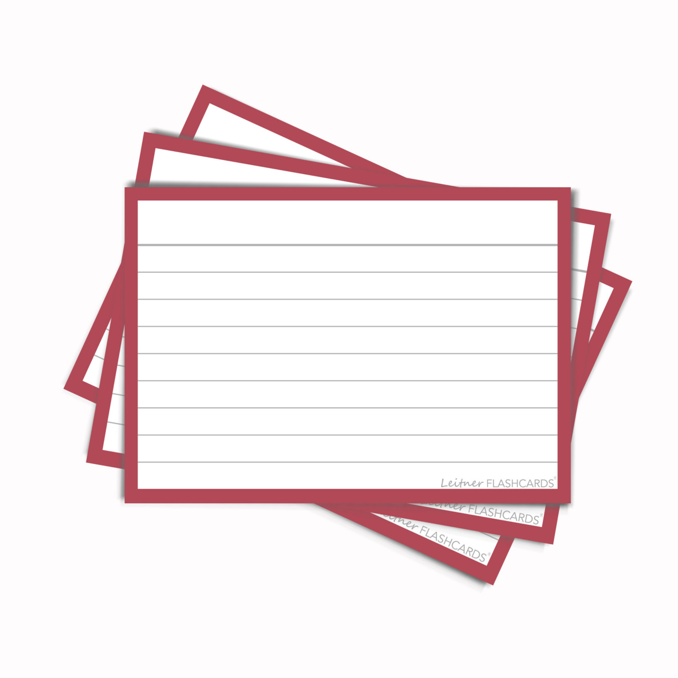 leitner flashcards a7 gelinieerd roest rood