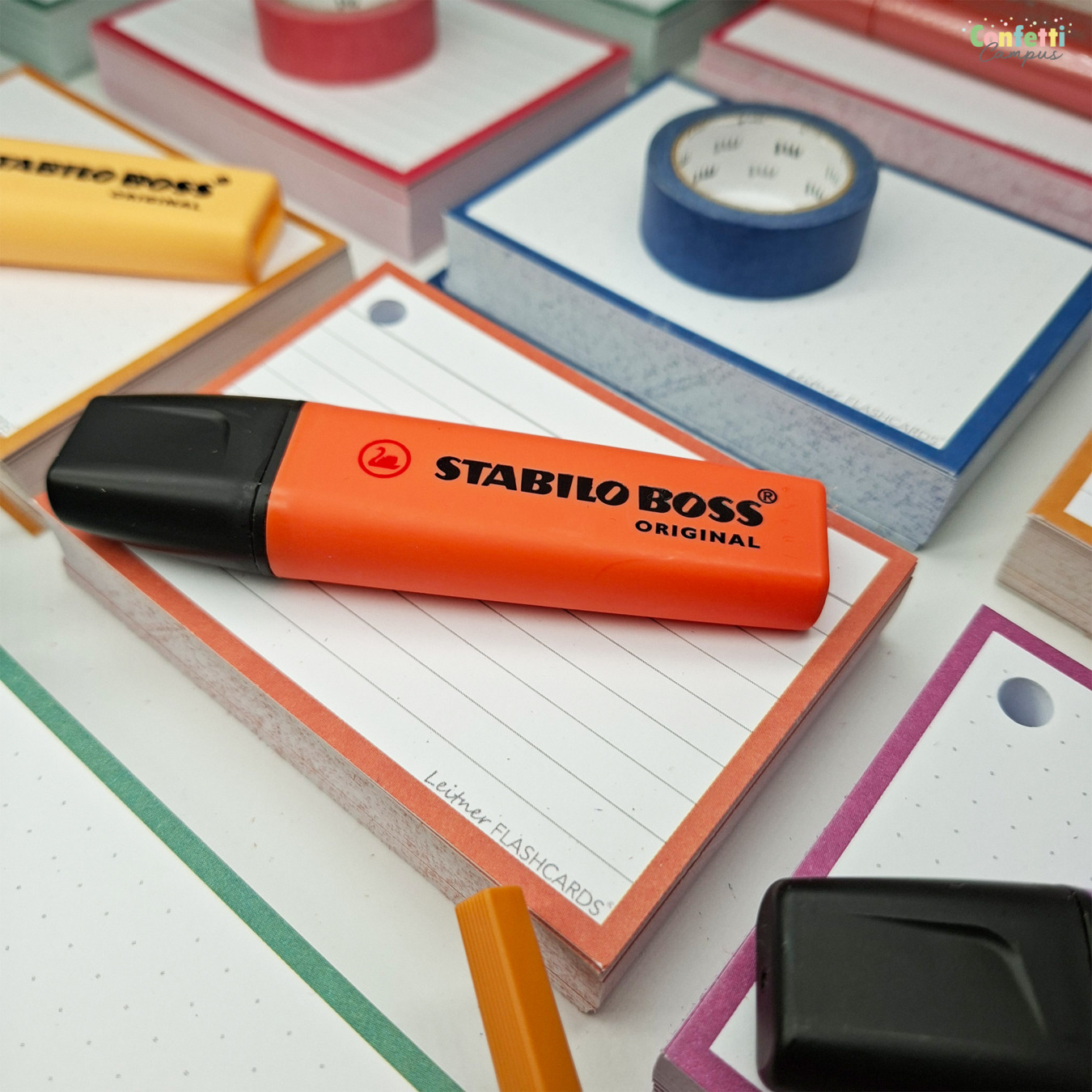 leitner flashcards a7 gelinieerd terra oranje