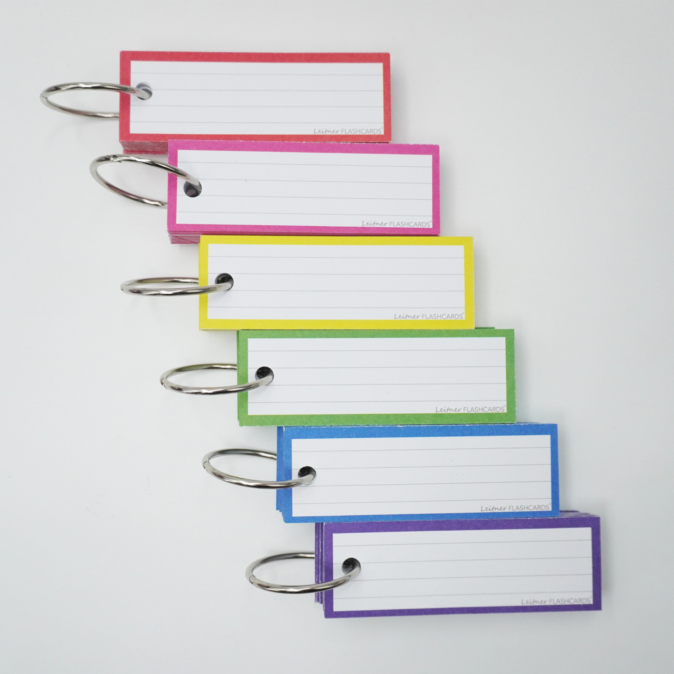 leitner flashcards pakket half neon 300 stuks