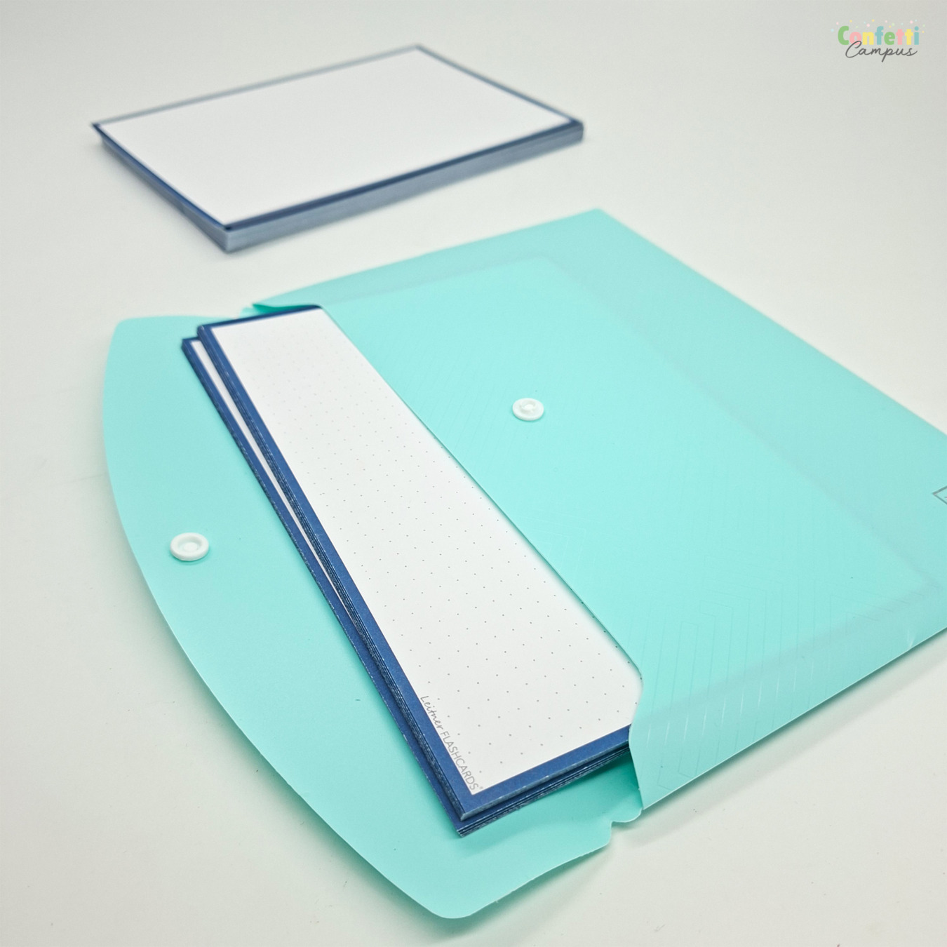 leitner flashcards a5 dotted denim blauw