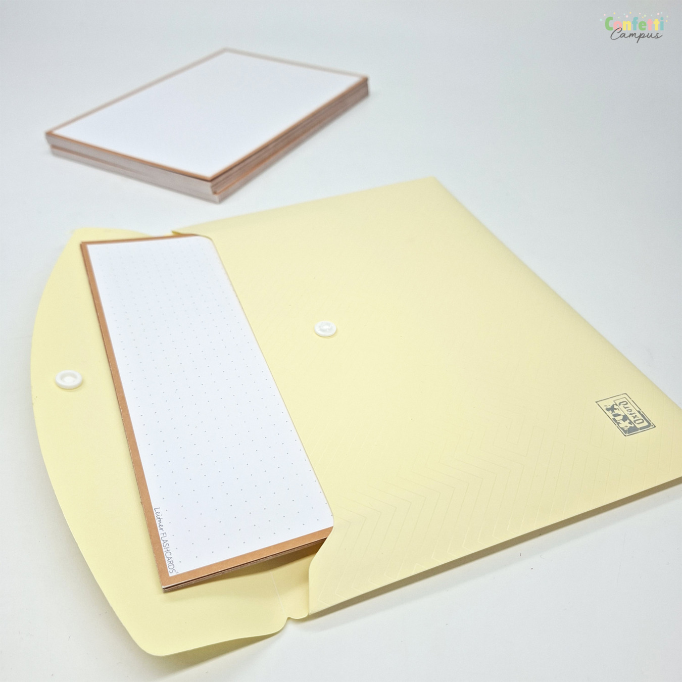 leitner flashcards a5 dotted oker geel