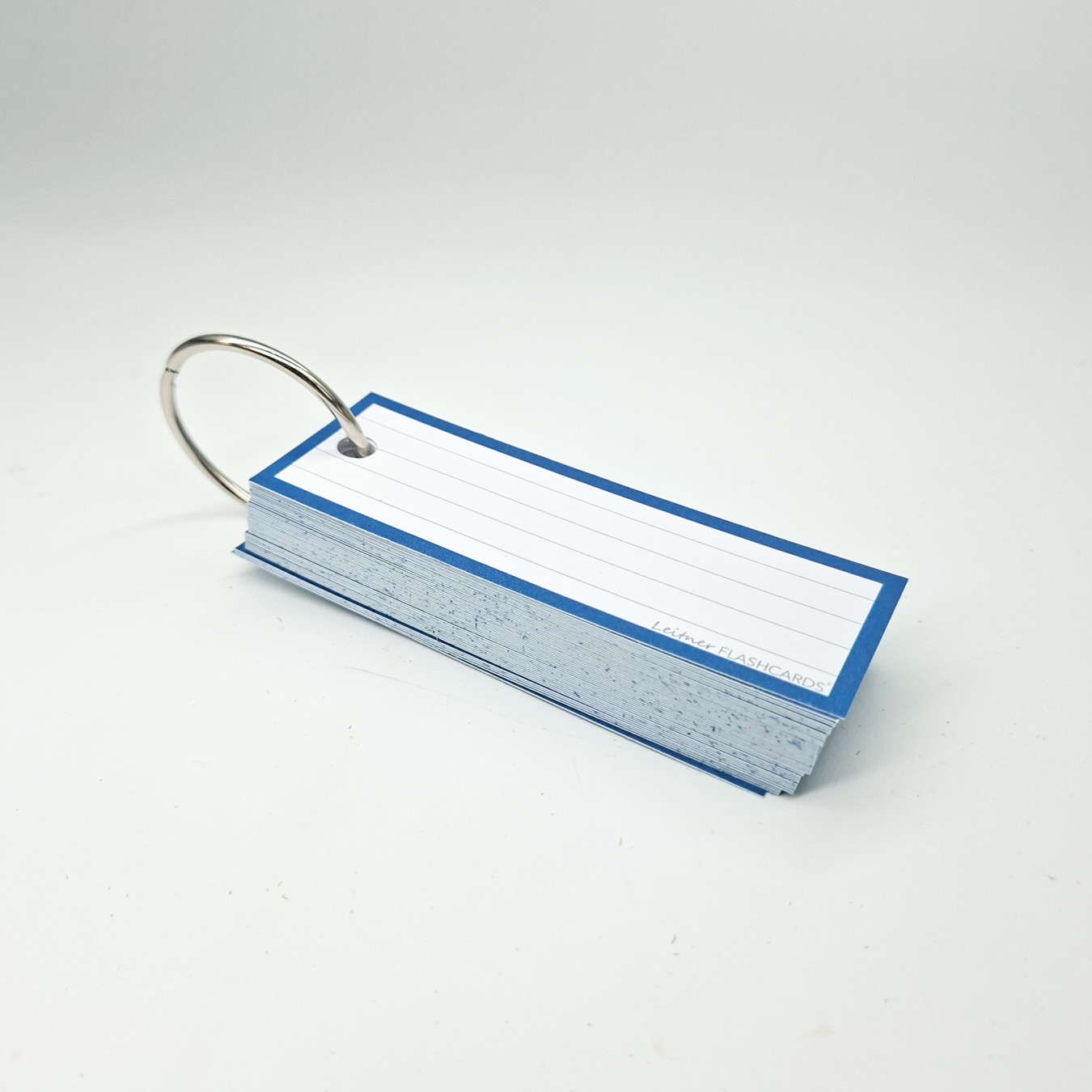 leitner flashcards half gelinieerd denim blauw