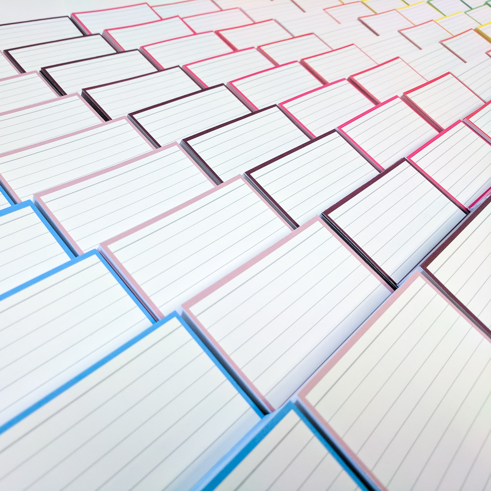 leitner flashcards pakket kleur 2500 stuks a7 gelinieerd