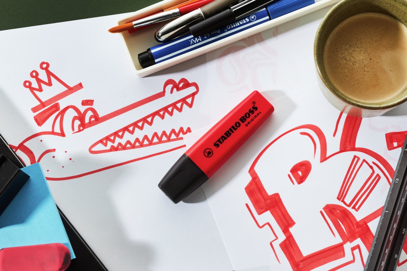 stabilo boss original markeerstift enkele stift rood