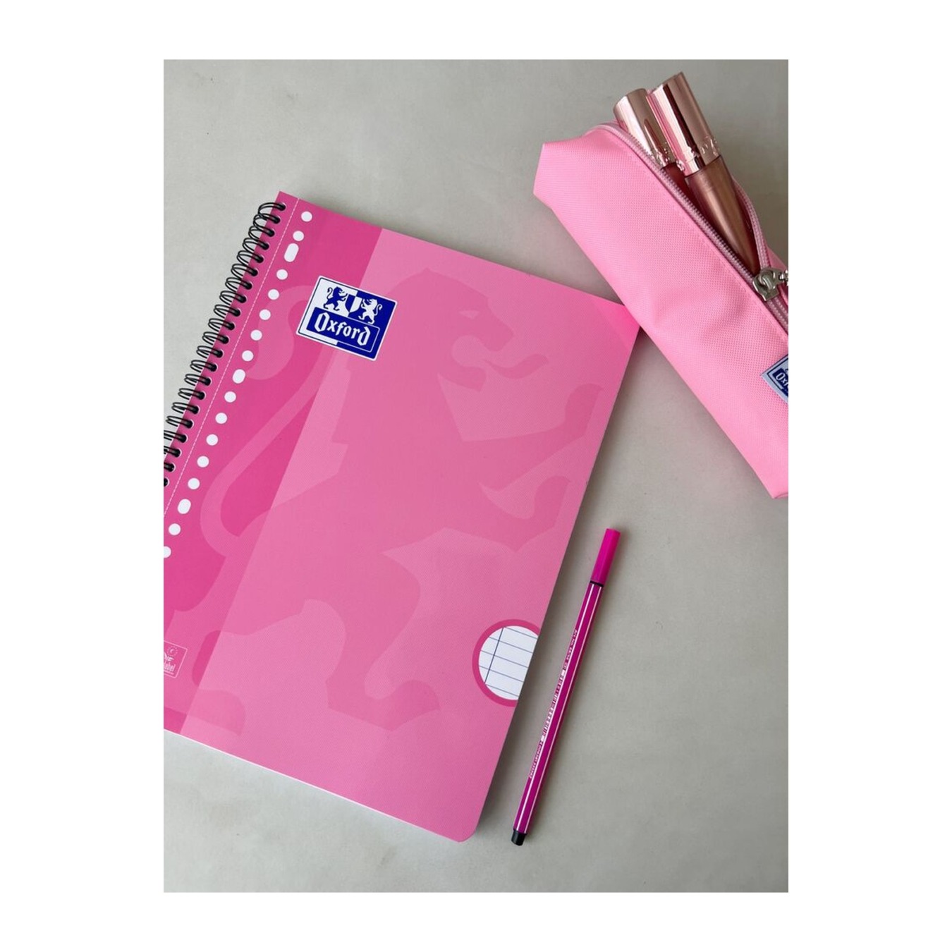 Oxford A4+ Collegeblok Gelinieerd Roze 2