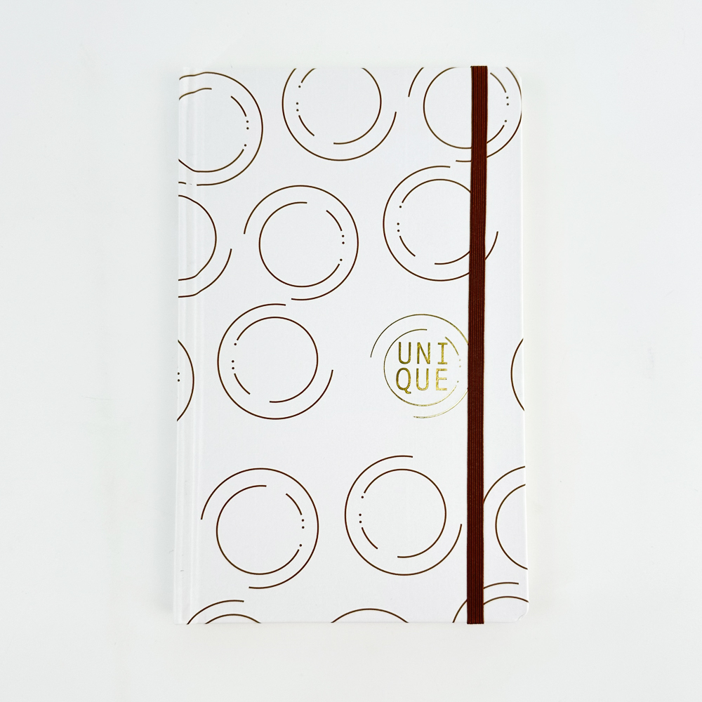Ancor Notebook Unique Hardcover Gelinieerd 13 x 21 cm White Circles