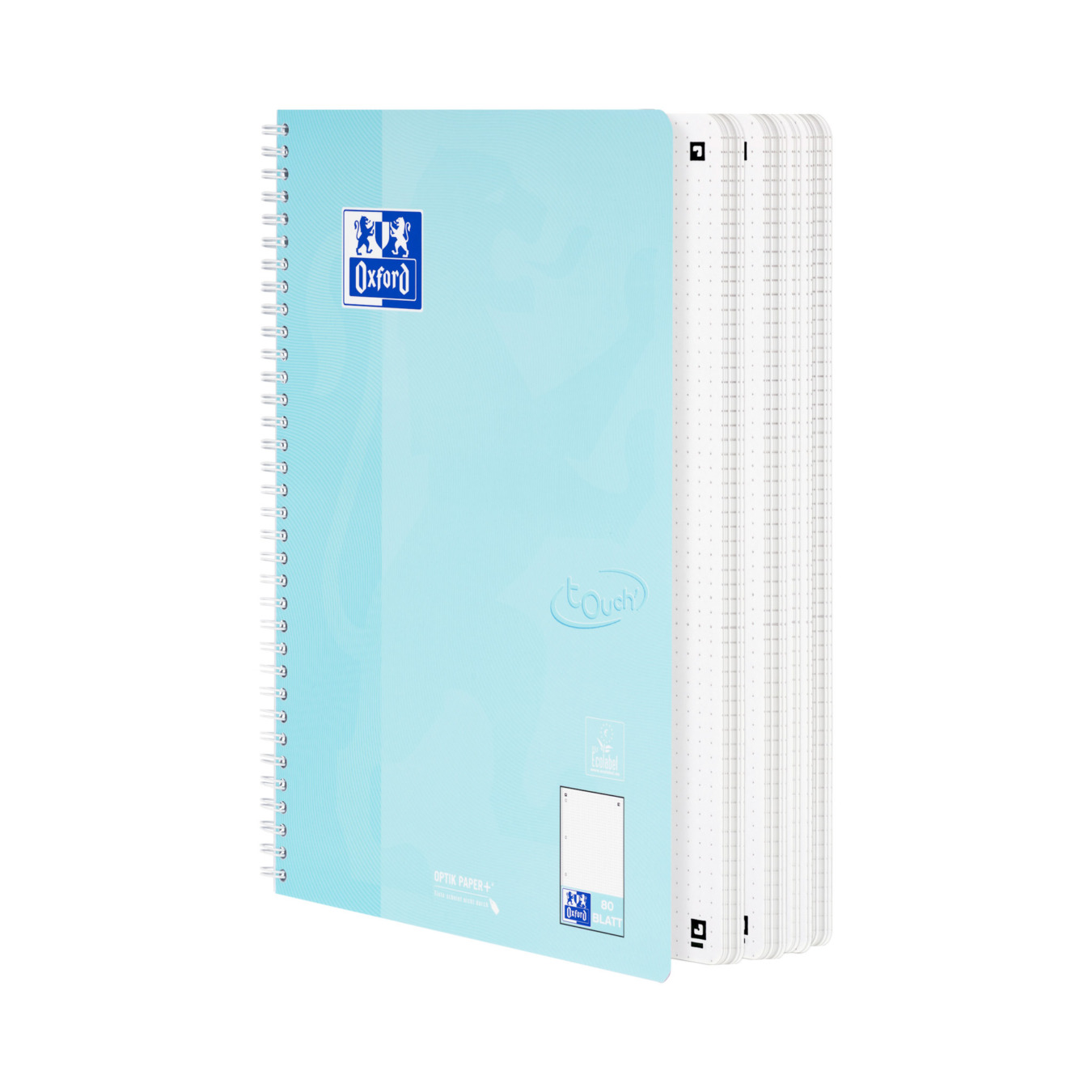 oxford spiraalblok a4 touch' dotted pastel blauw (2)