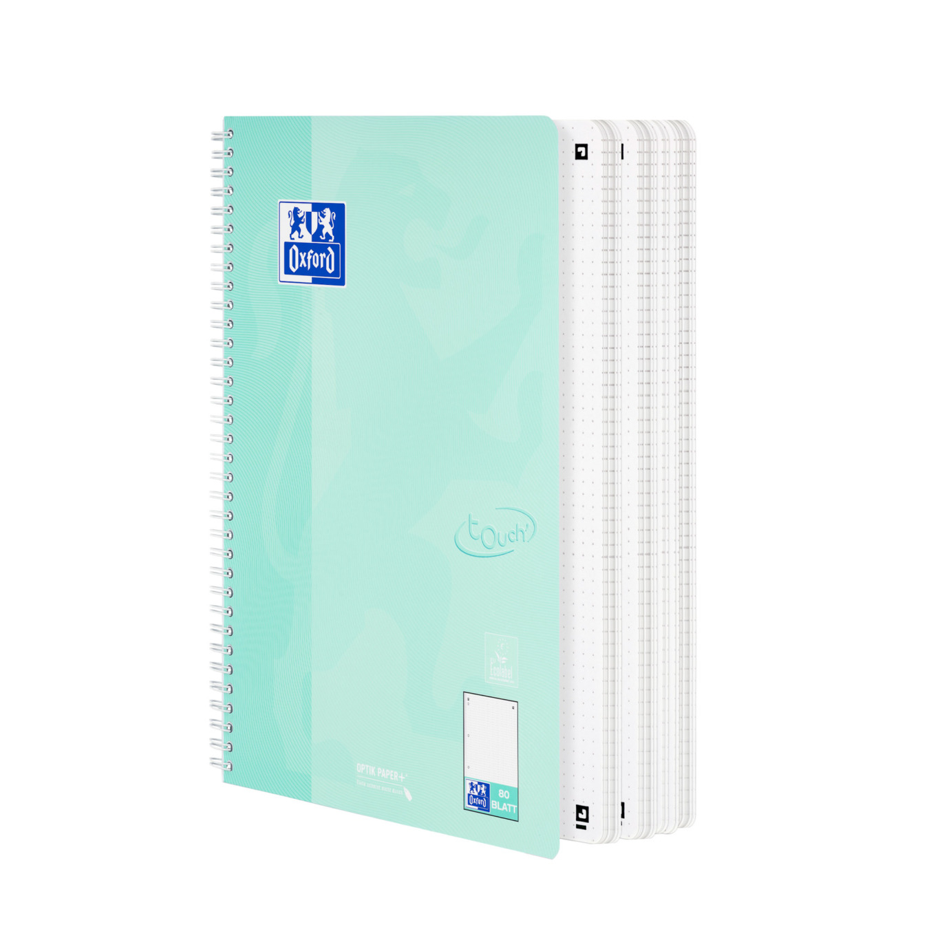 oxford spiraalblok a4 touch' dotted pastel groen
