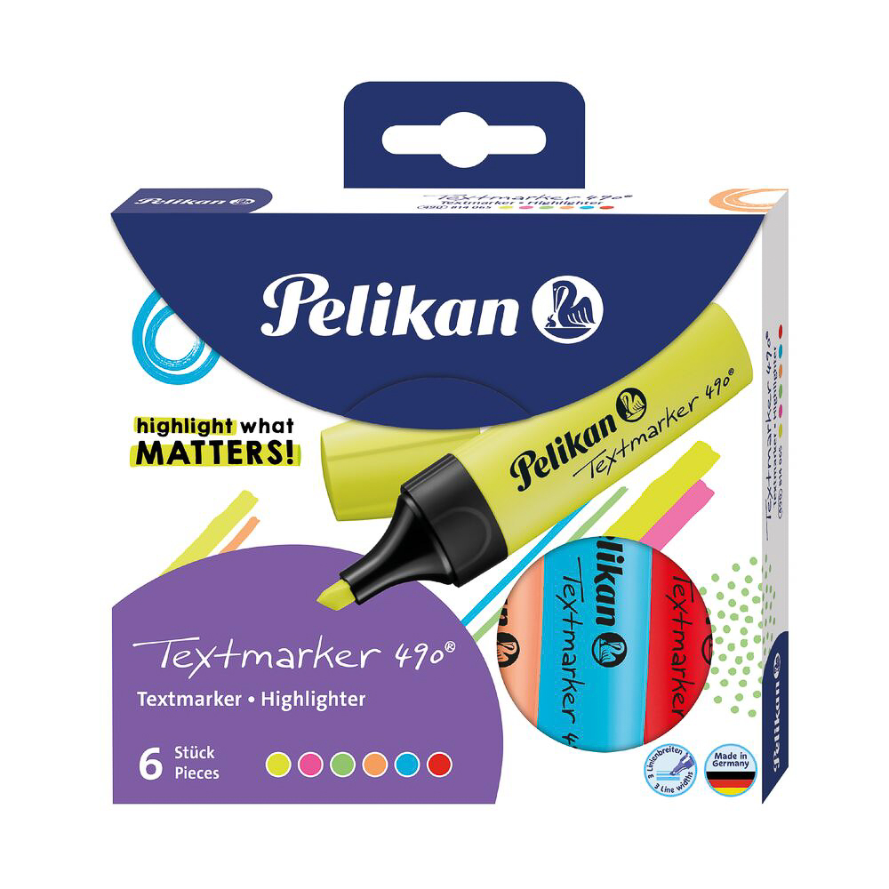 Pelikan Markeerstift 490® Etui 6 stuks Neon