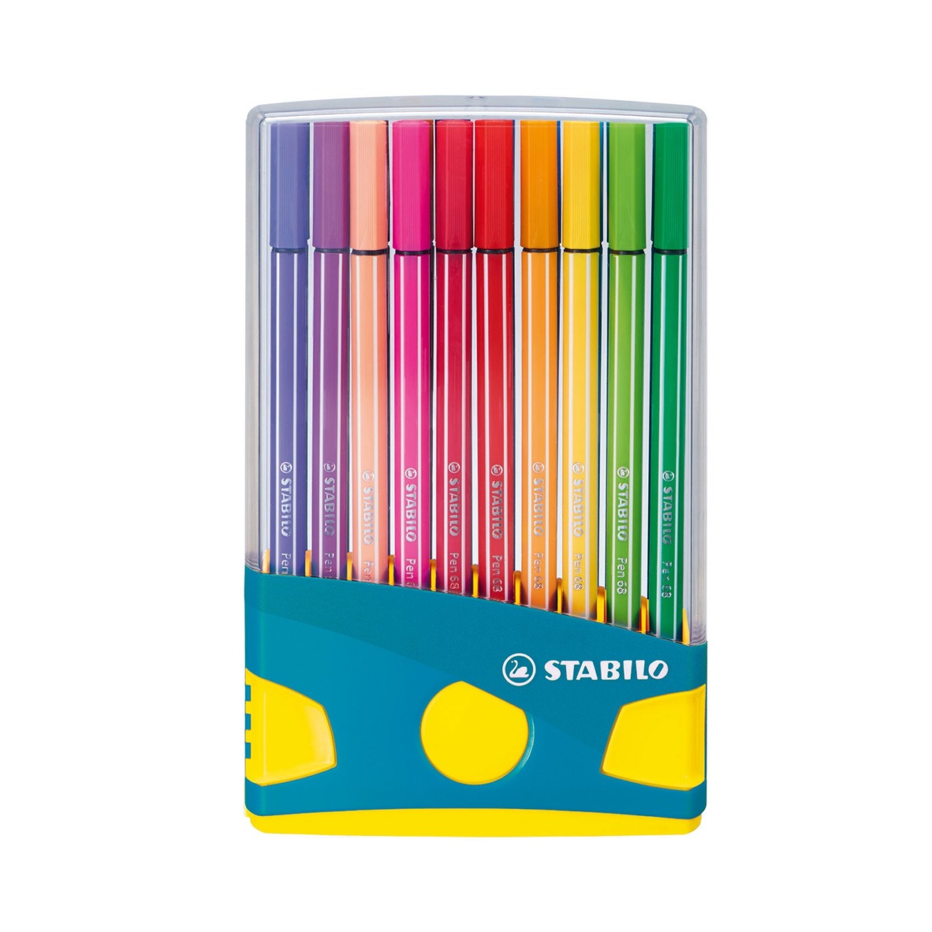 STABILO Pen 68 Premium Viltstift ColorParade turquoise/geel 20 stuks Deskset