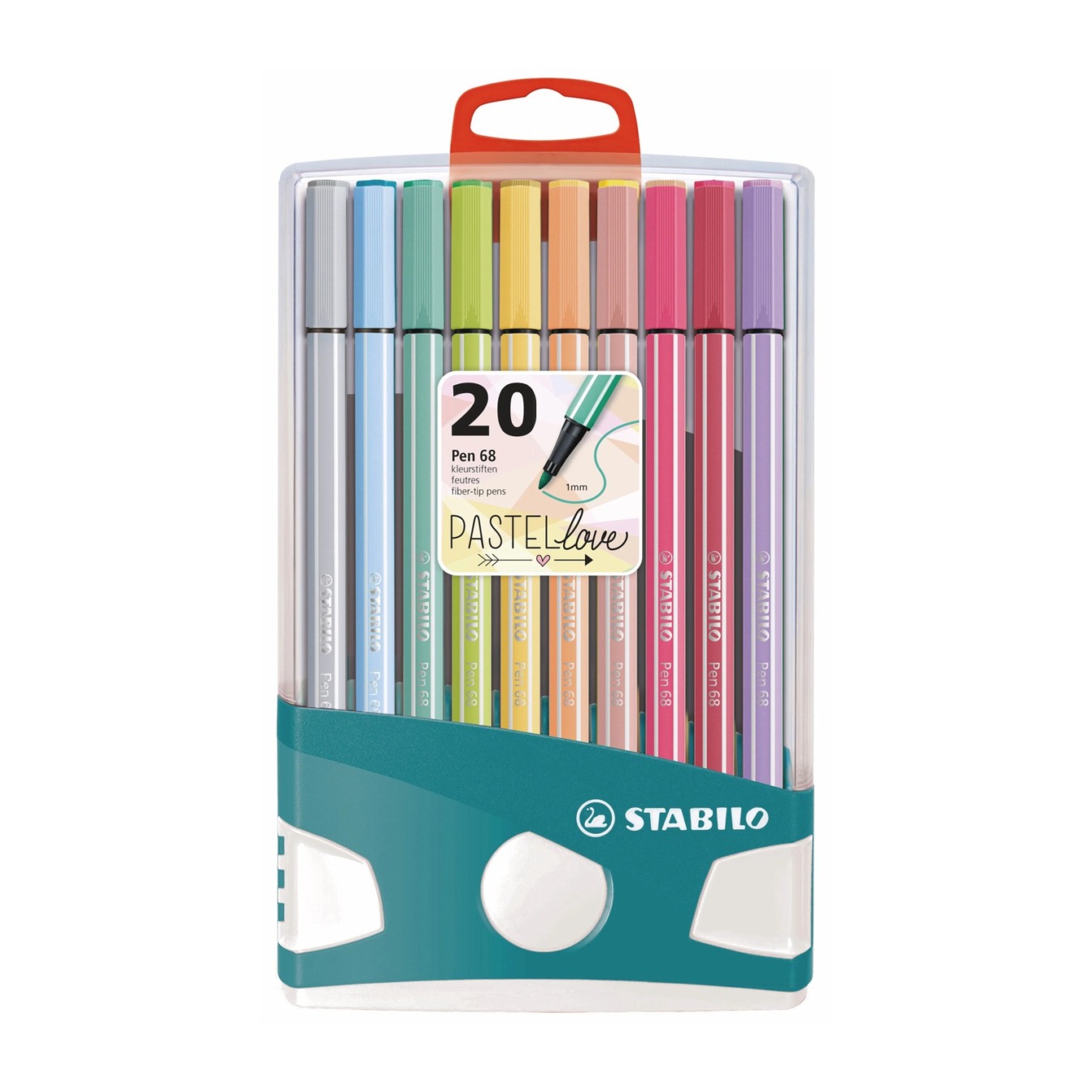 STABILO Pen 68 Premium Viltstift Pastel Parade 20 stuks Deskset