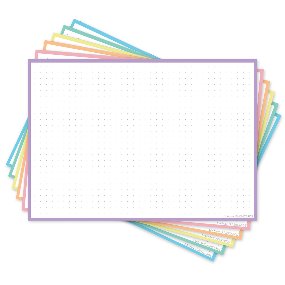 Leitner Flashcards A5 Dotted Pastel Mix