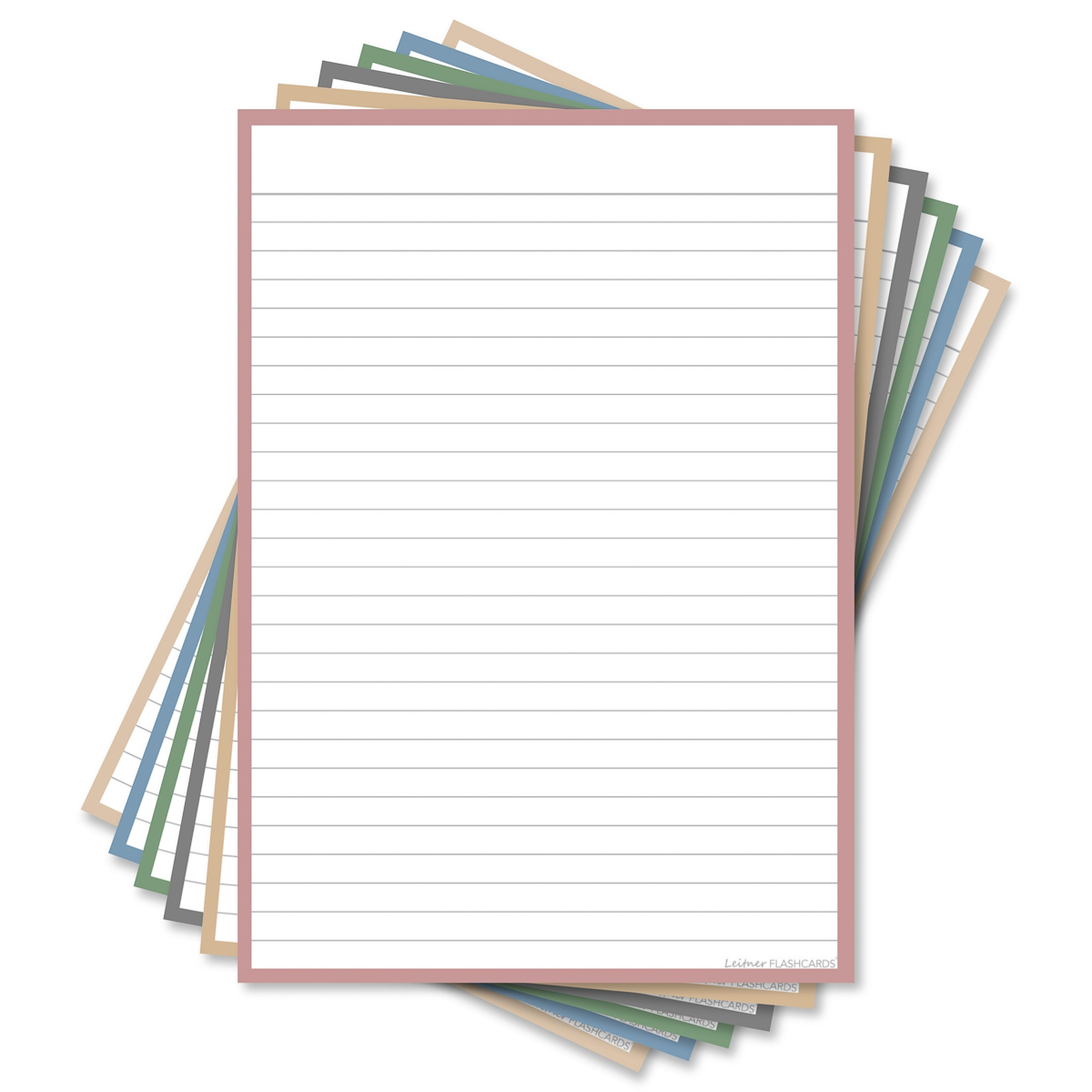 Leitner Flashcards A5 Gelinieerd Earth Mix