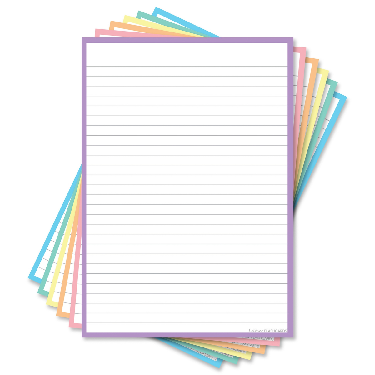 Leitner Flashcards A5 Gelinieerd Pastel Mix