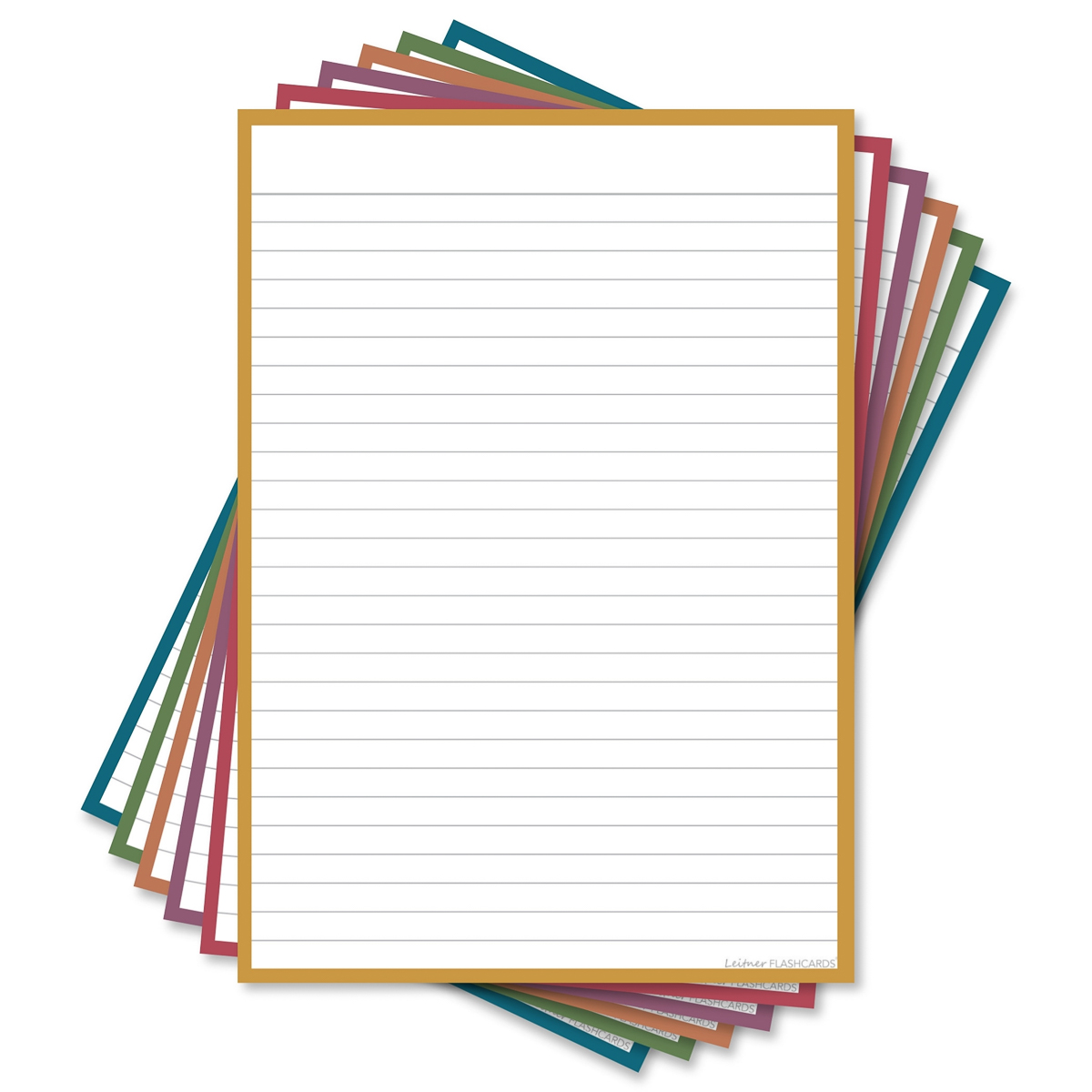 Leitner Flashcards A5 Gelinieerd Retro Mix