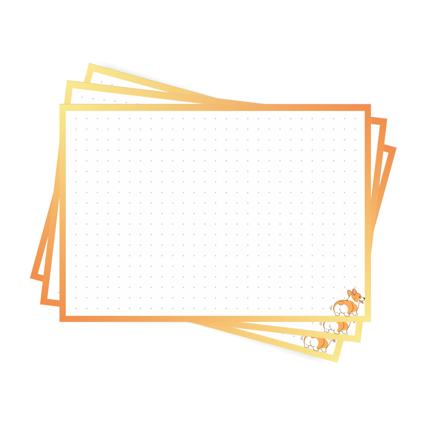 leitner flashcards a6 dotted geel:oranje corgi