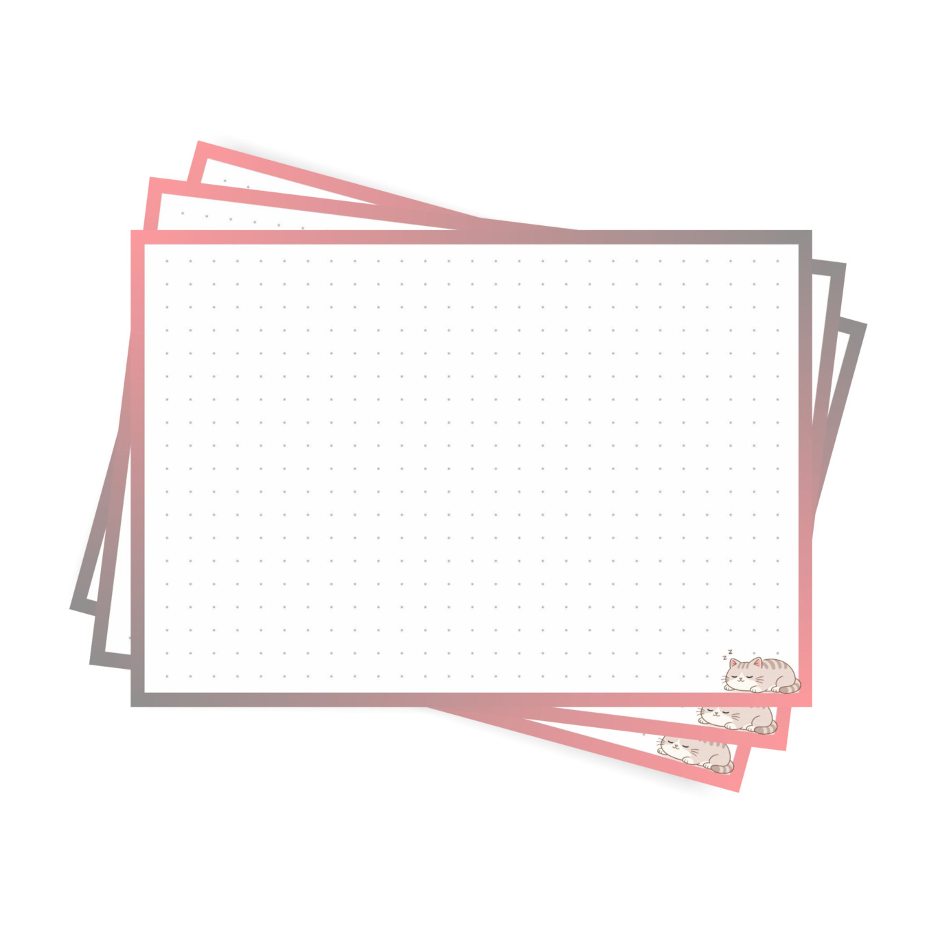 leitner flashcards a6 dotted roze:grijs kat